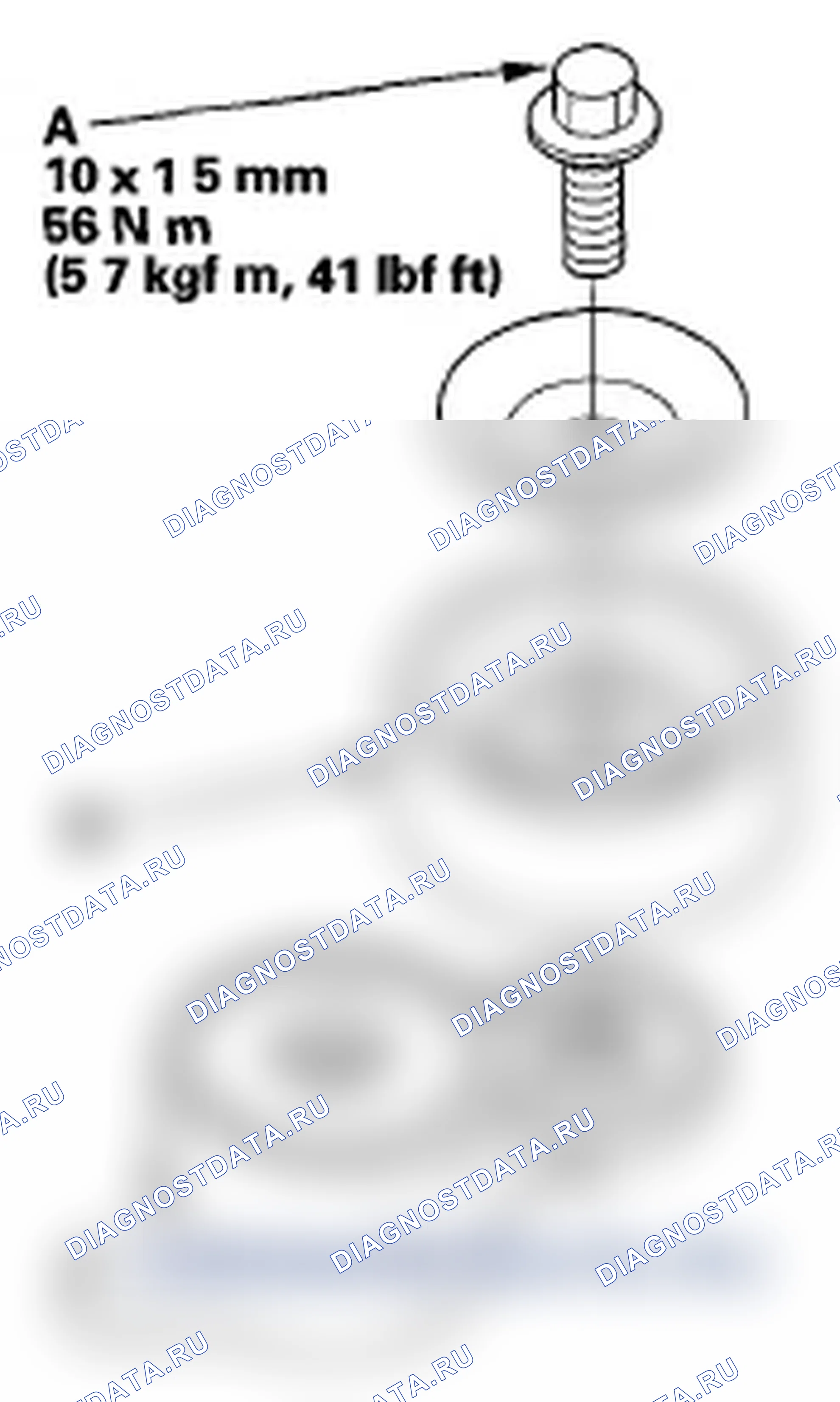 Рис. 18: Замена шкива натяжного устройства. Acura TL IV