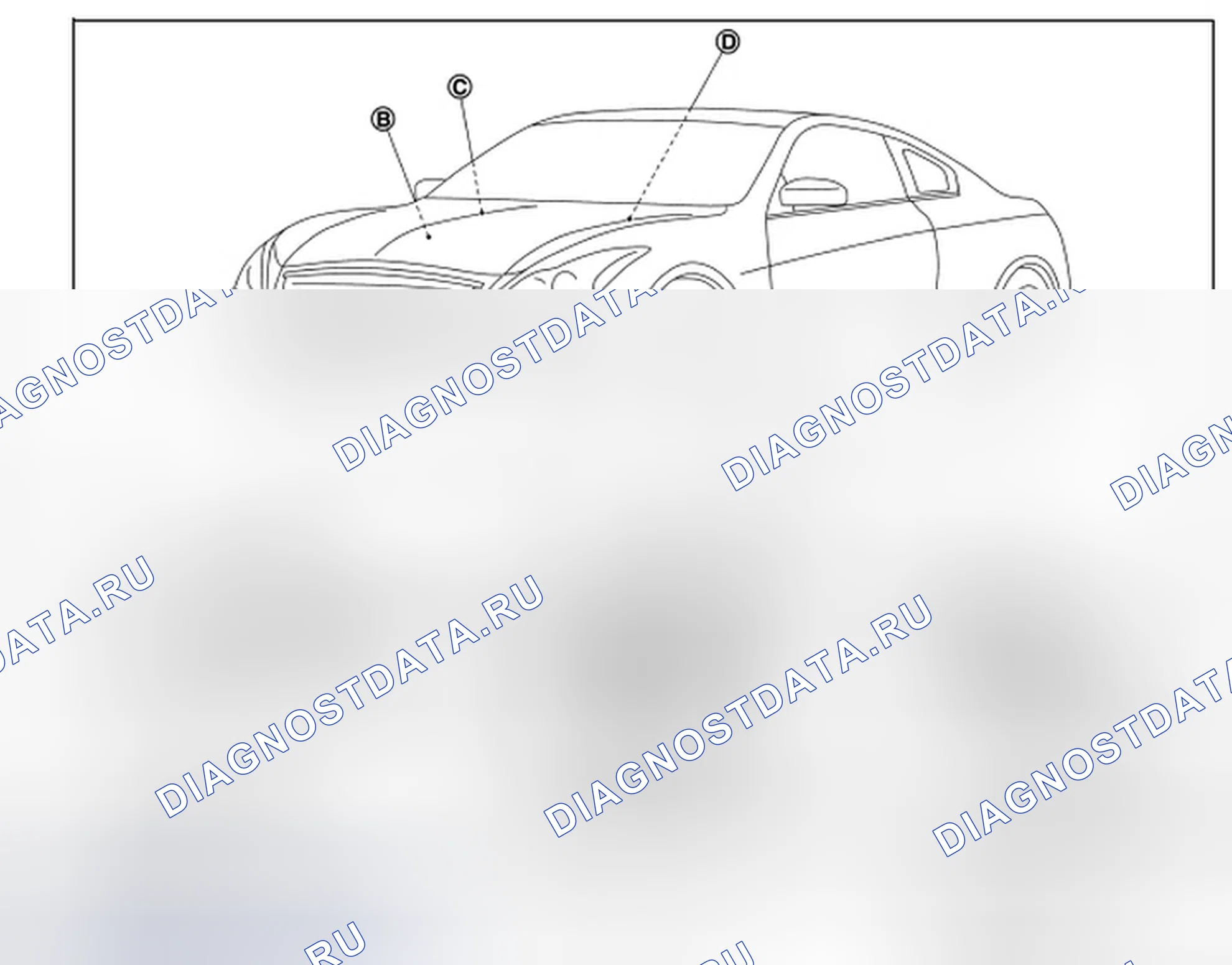 Рис. 210: Расположение компонентов. Infiniti Q60 I