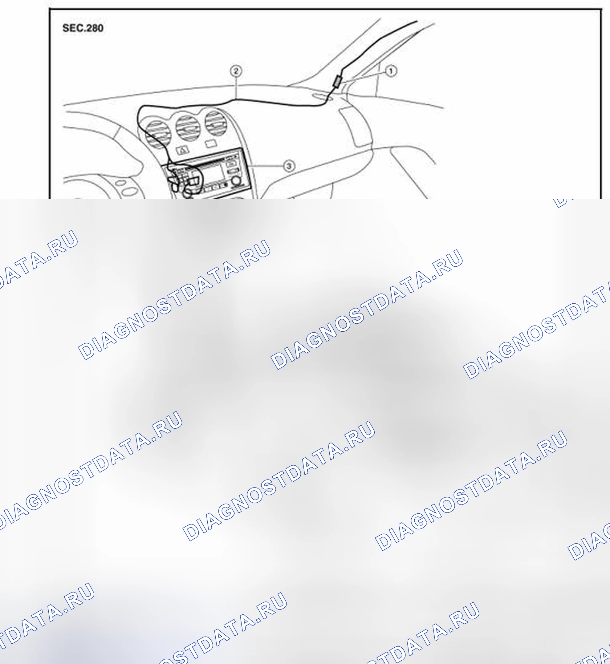 Рис. 482: Расположение антенн. Nissan Altima L32 рестайлинг