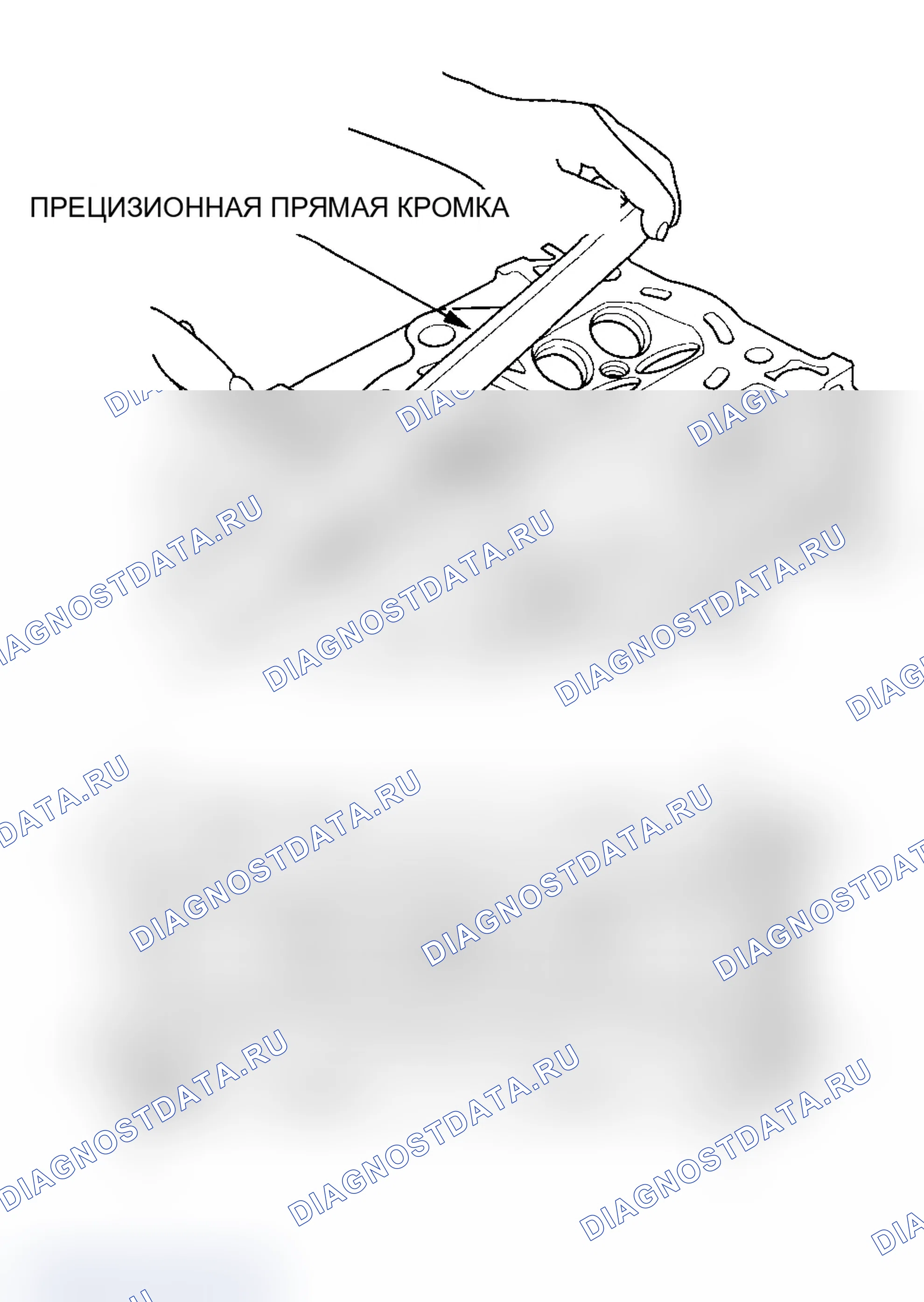 Рис. 147: Проверка головки цилиндра на коробление. Acura RSX I