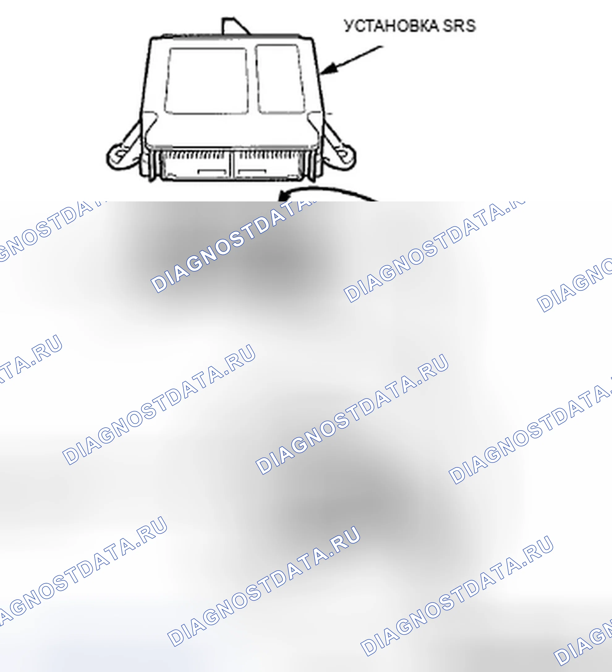 Рис. 7: Открытие короткозамыкающих разъемов блока SRS для диагностики. Acura TSX II