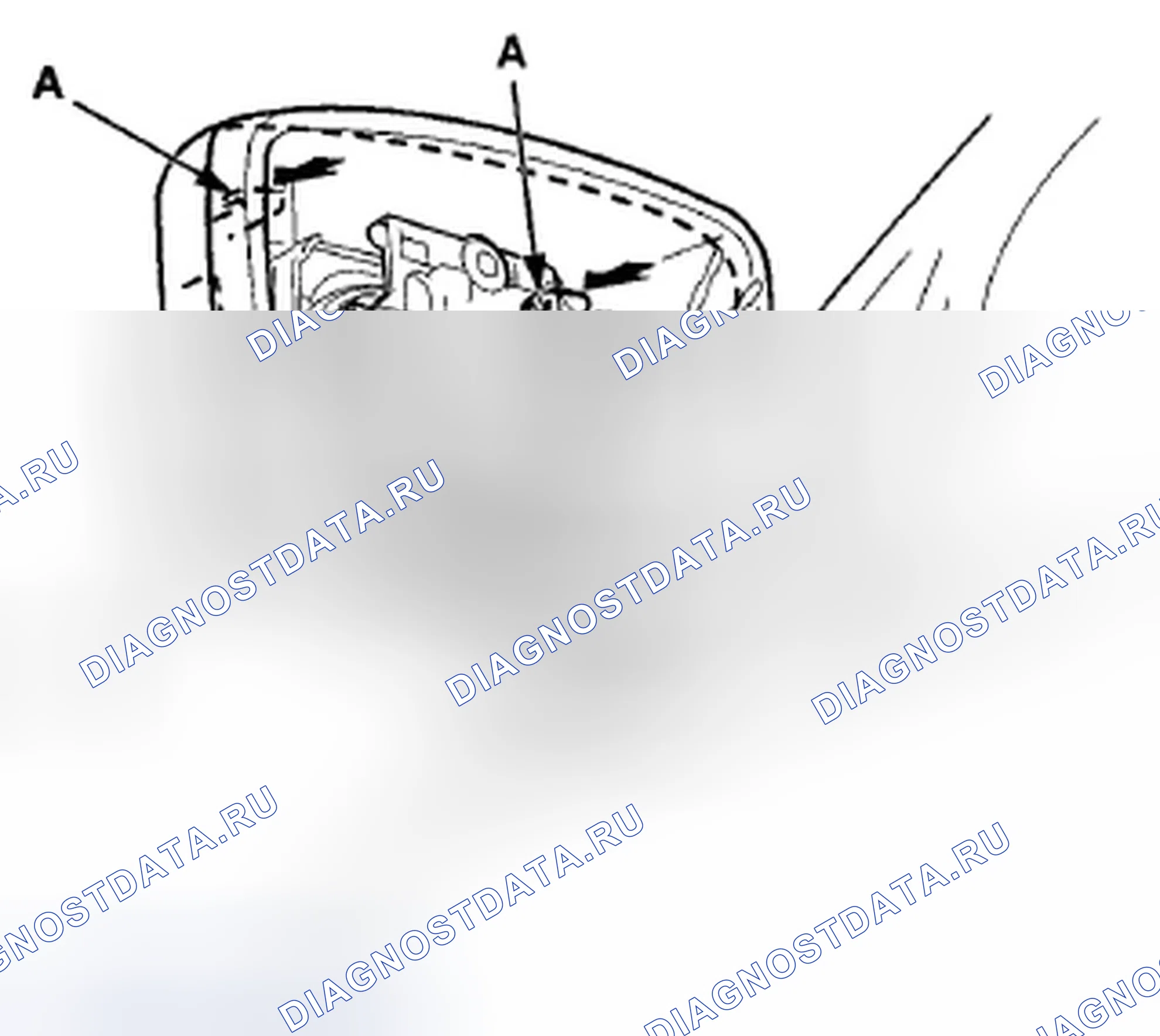 Рис. 44: Замена крышки корпуса зеркала. Honda Crosstour I