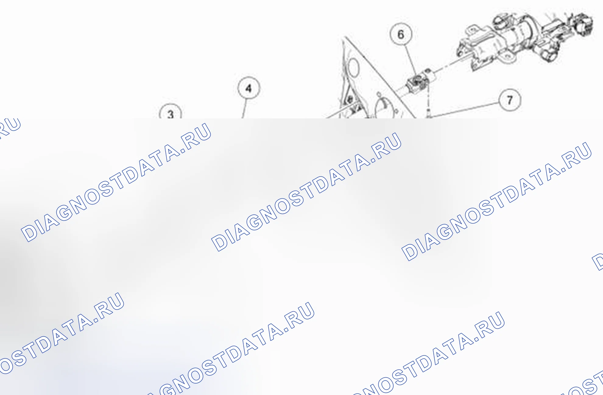 Рис. 21: Вал рулевой колонки. Ford Pickup F250 Super Duty II