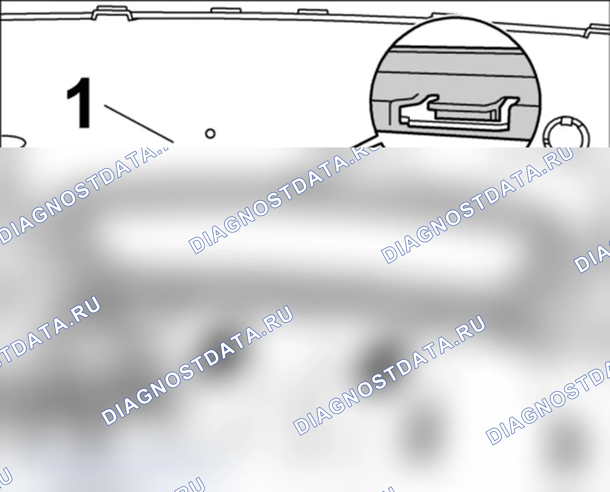 Рис. 127: Удаление передней центральной воздушной решетки. Porsche Cayman S 987