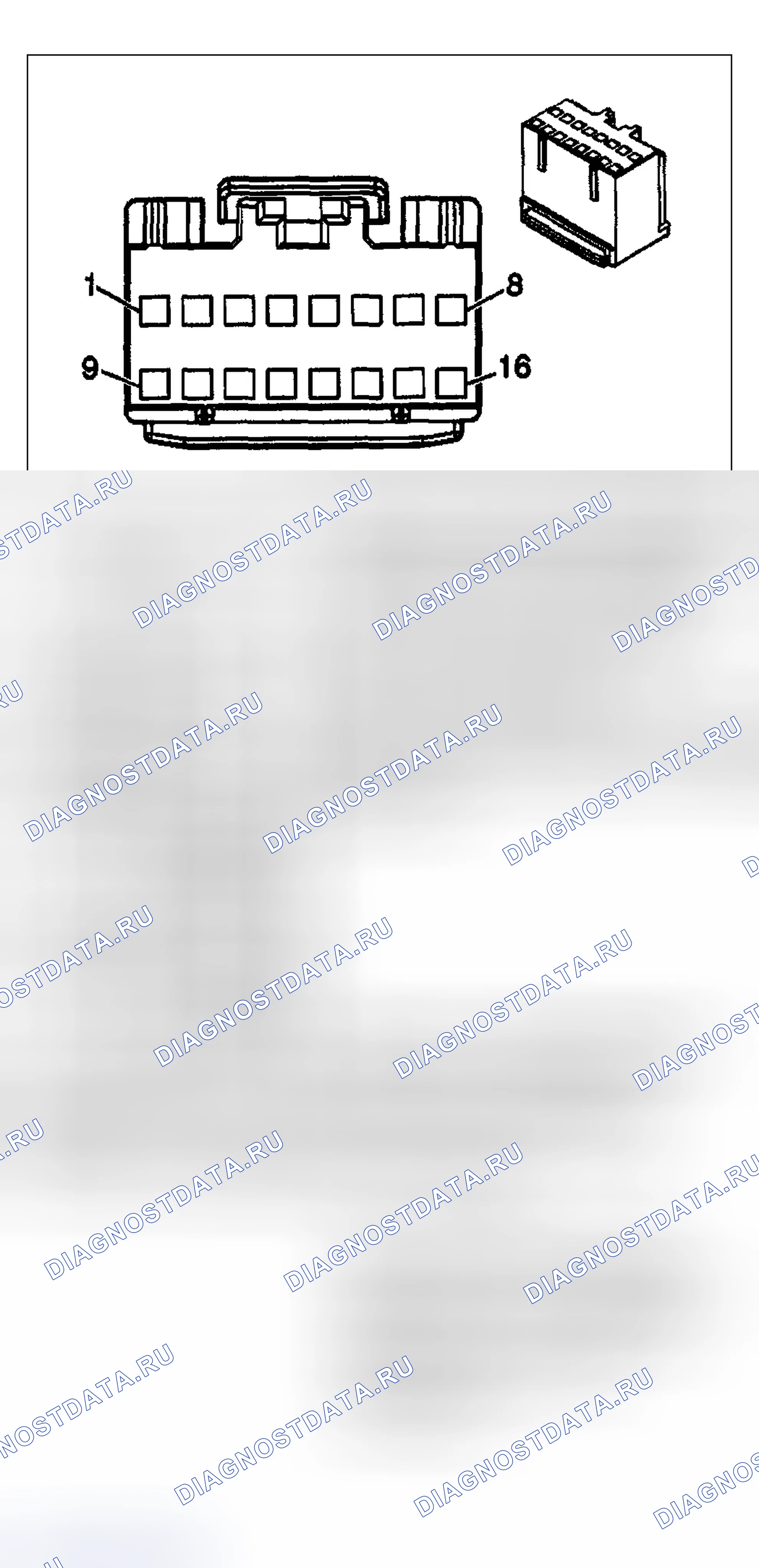 Рис. 51: Виды с торца стационарного разъема стеклоподъёмники. Chevrolet Impala VIII