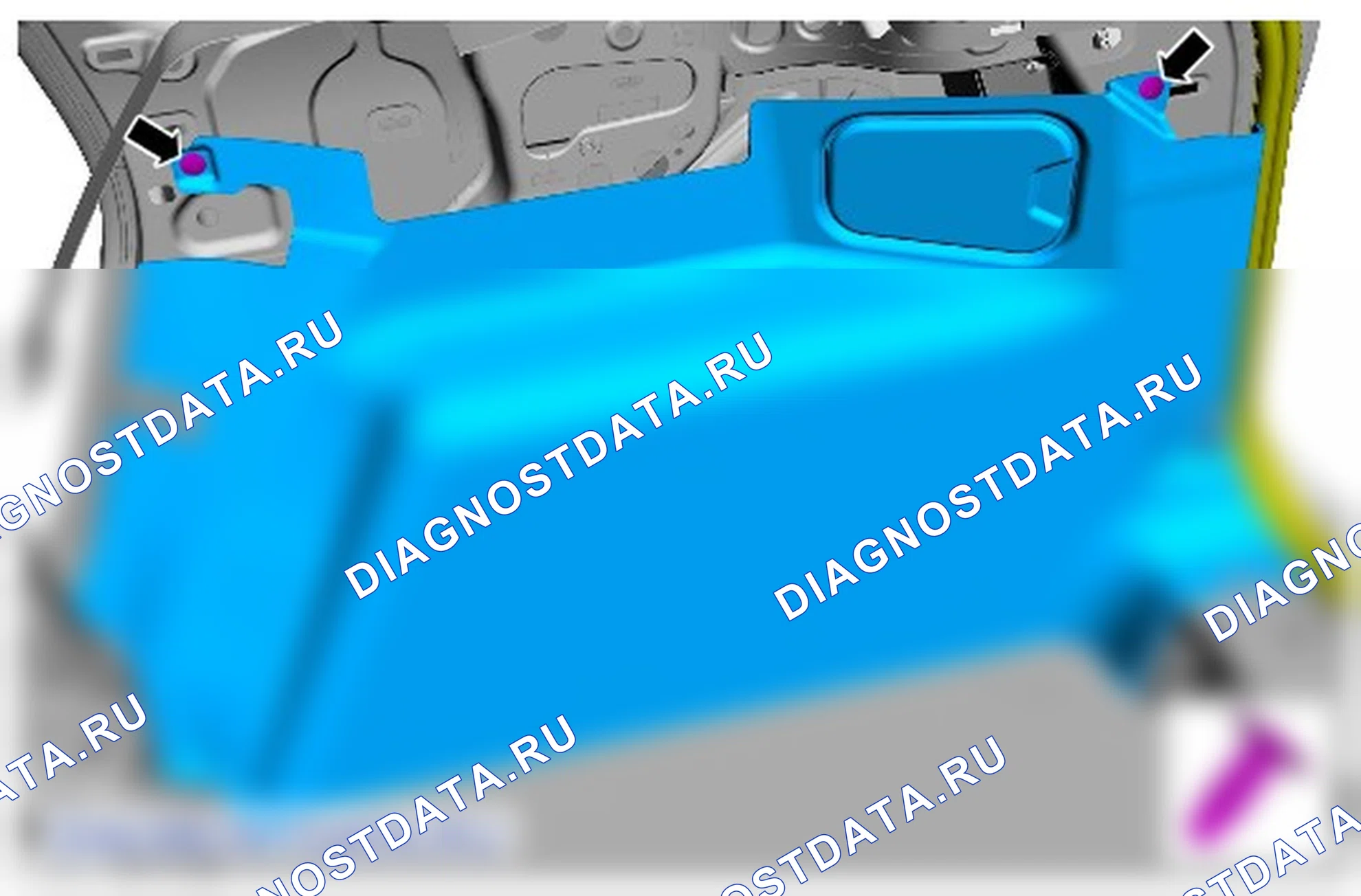Как снять и установить правую панель отделки грузового отсека. Ford Grand C-MAX II