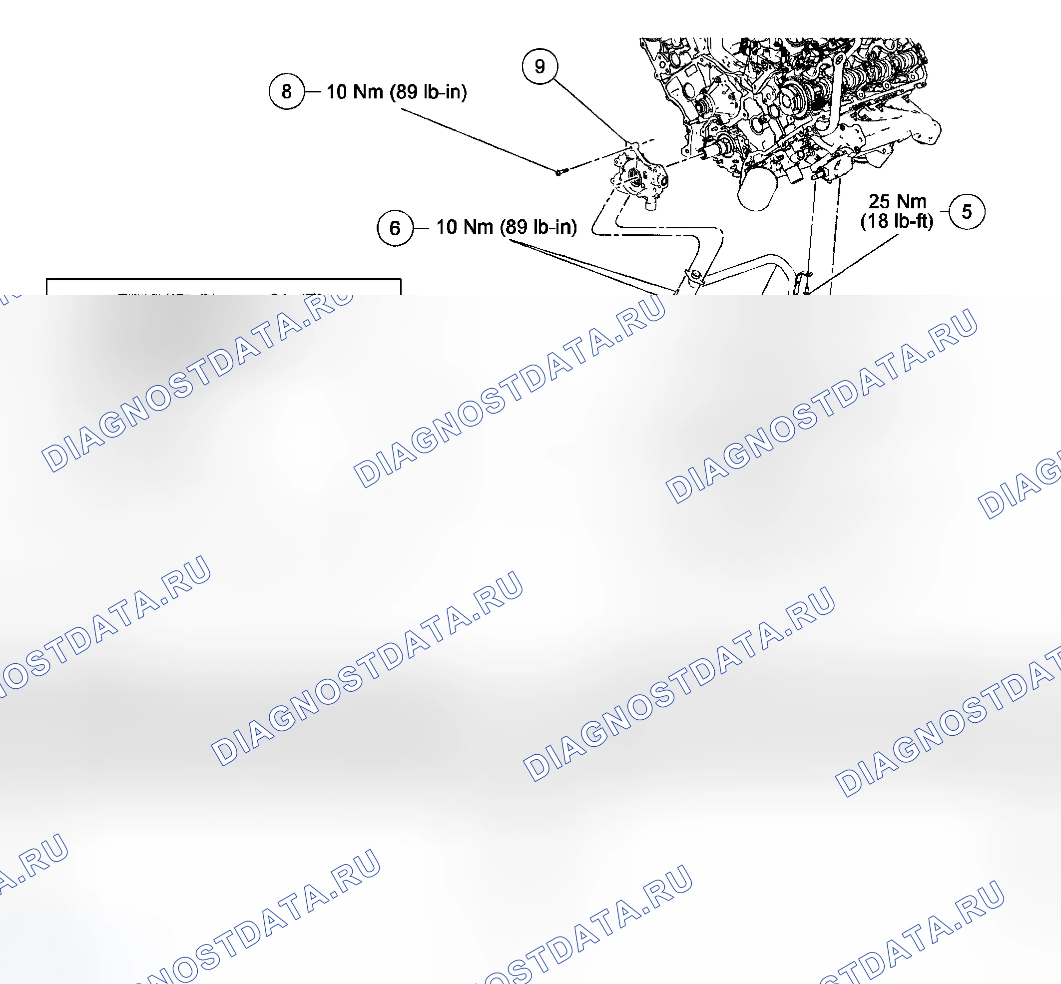 Рис. 1248: Компоненты смазки двигателя - разнесенный вид. Ford Pickup F350 Super Duty 