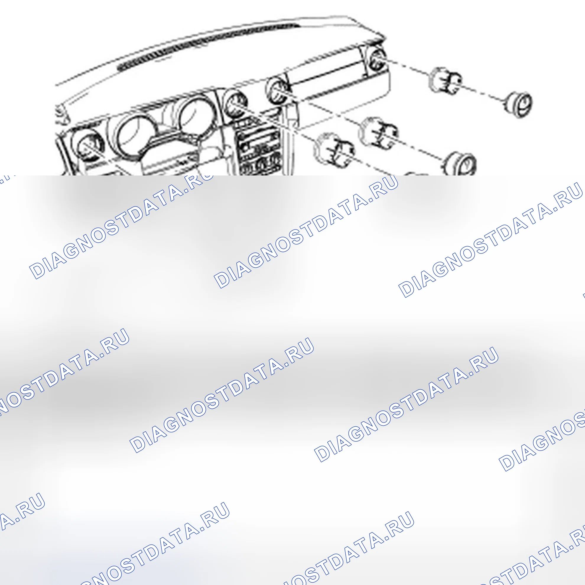 Рис. 15: Идентификация компонентов регистров - приборная панель. Ford Mustang V