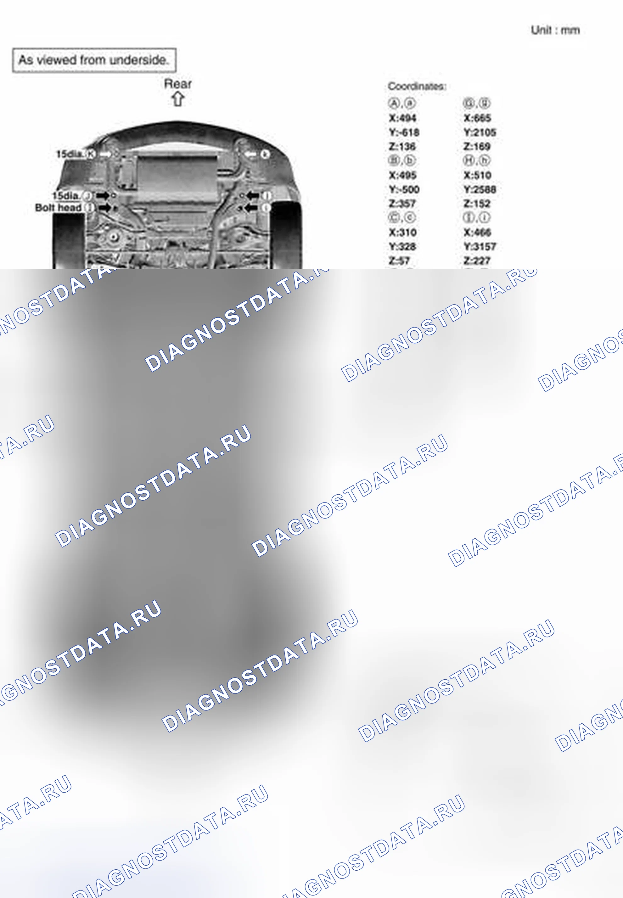 Рис. 422: Точки измерения. Honda Integra I