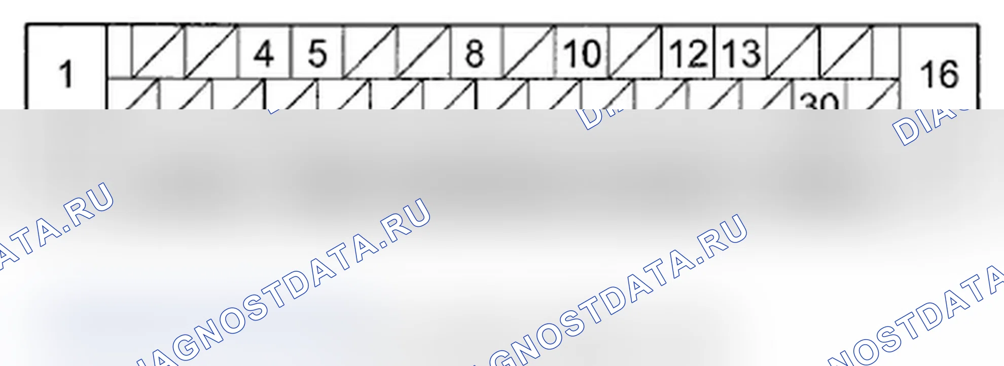 Рис. 6: Входы и выходы блока управления модулятором VSA для 47P разъема (разъем отключен). Acura TL IV