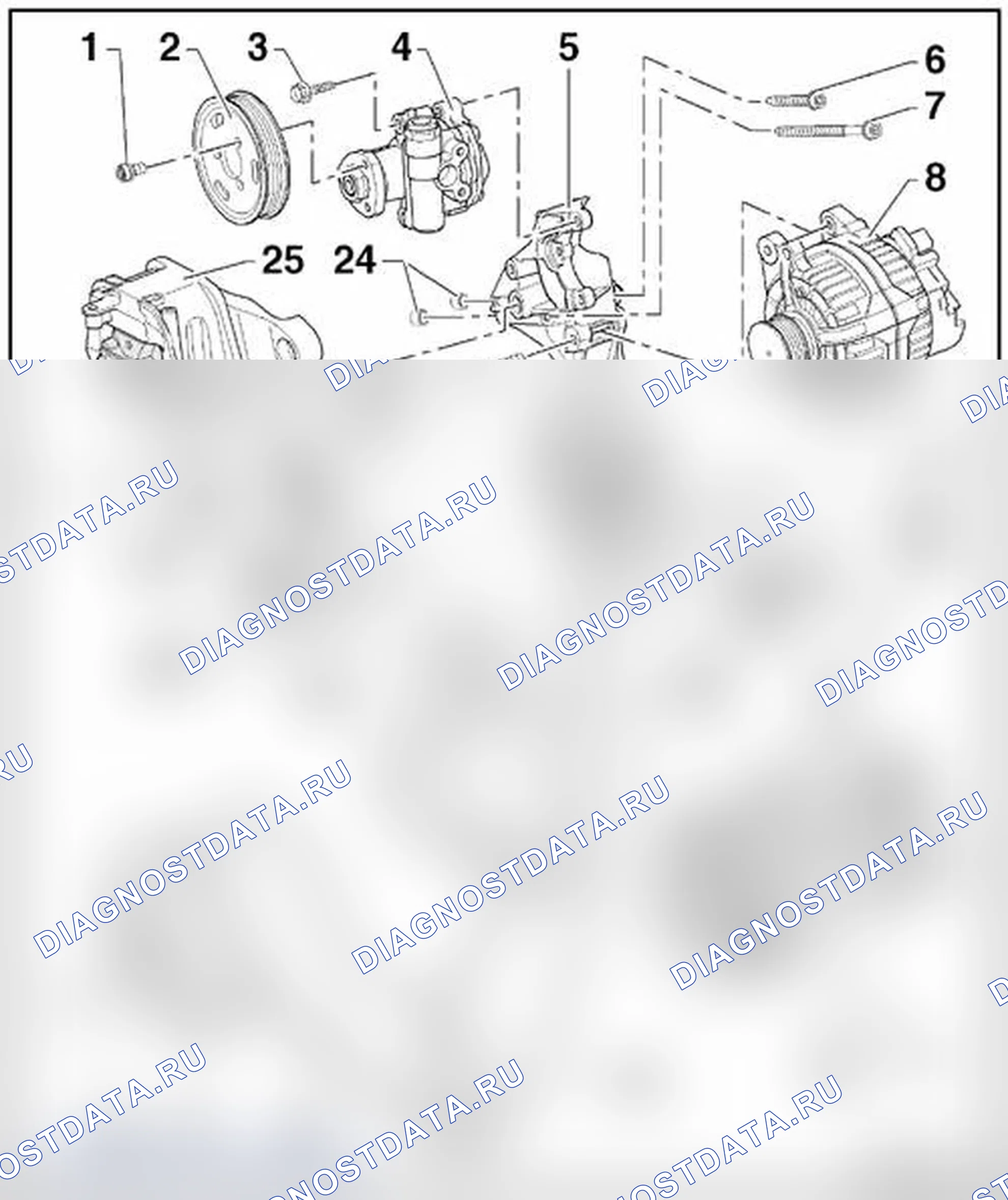Рис. 206: ОБЩИЕ СВЕДЕНИЯ О ВСПОМОГАТЕЛЬНОМ ПРИВОДЕ. Volkswagen New Beetle A4 рестайлинг