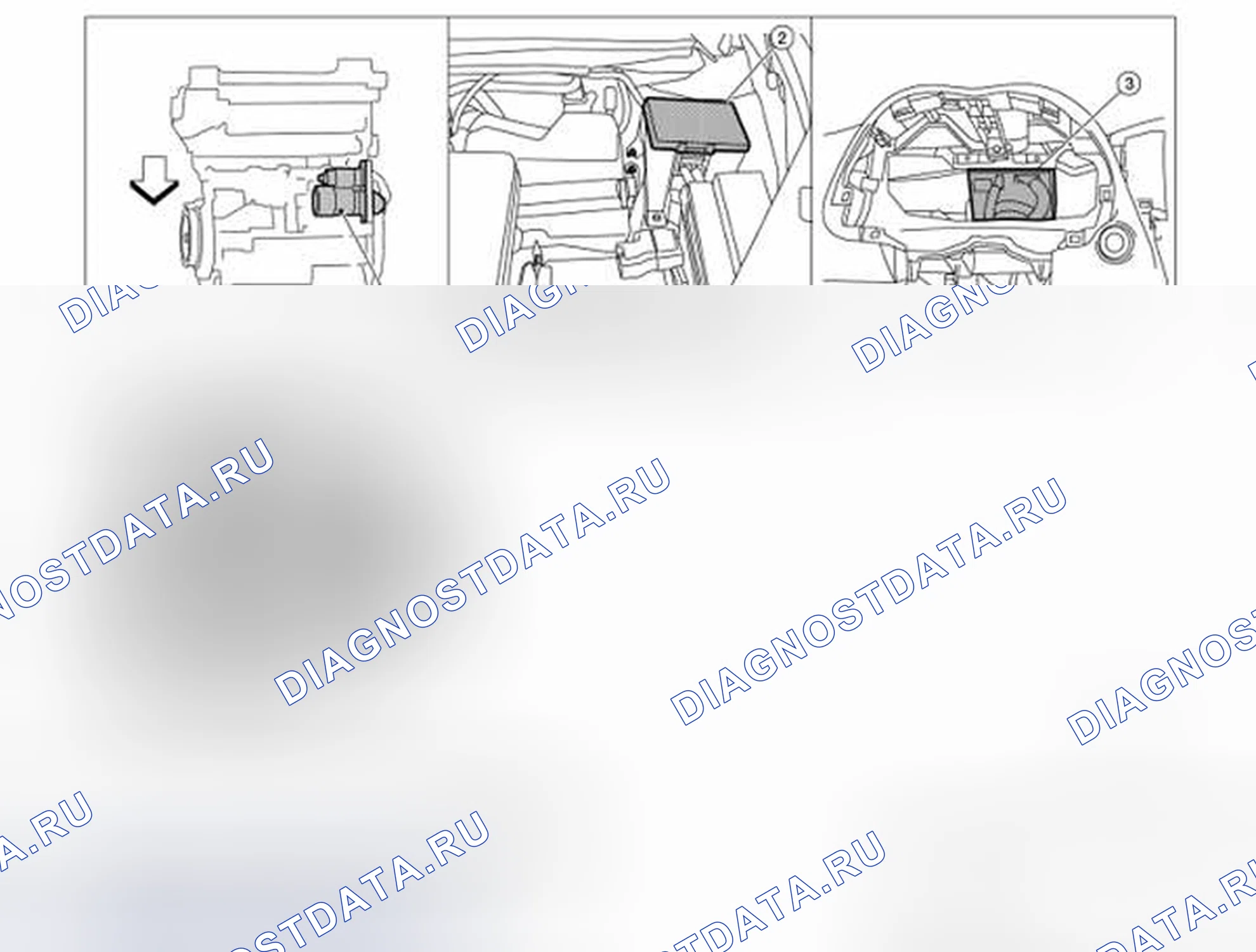 Рис. 9: Расположение компонентов. Infiniti QX60 I