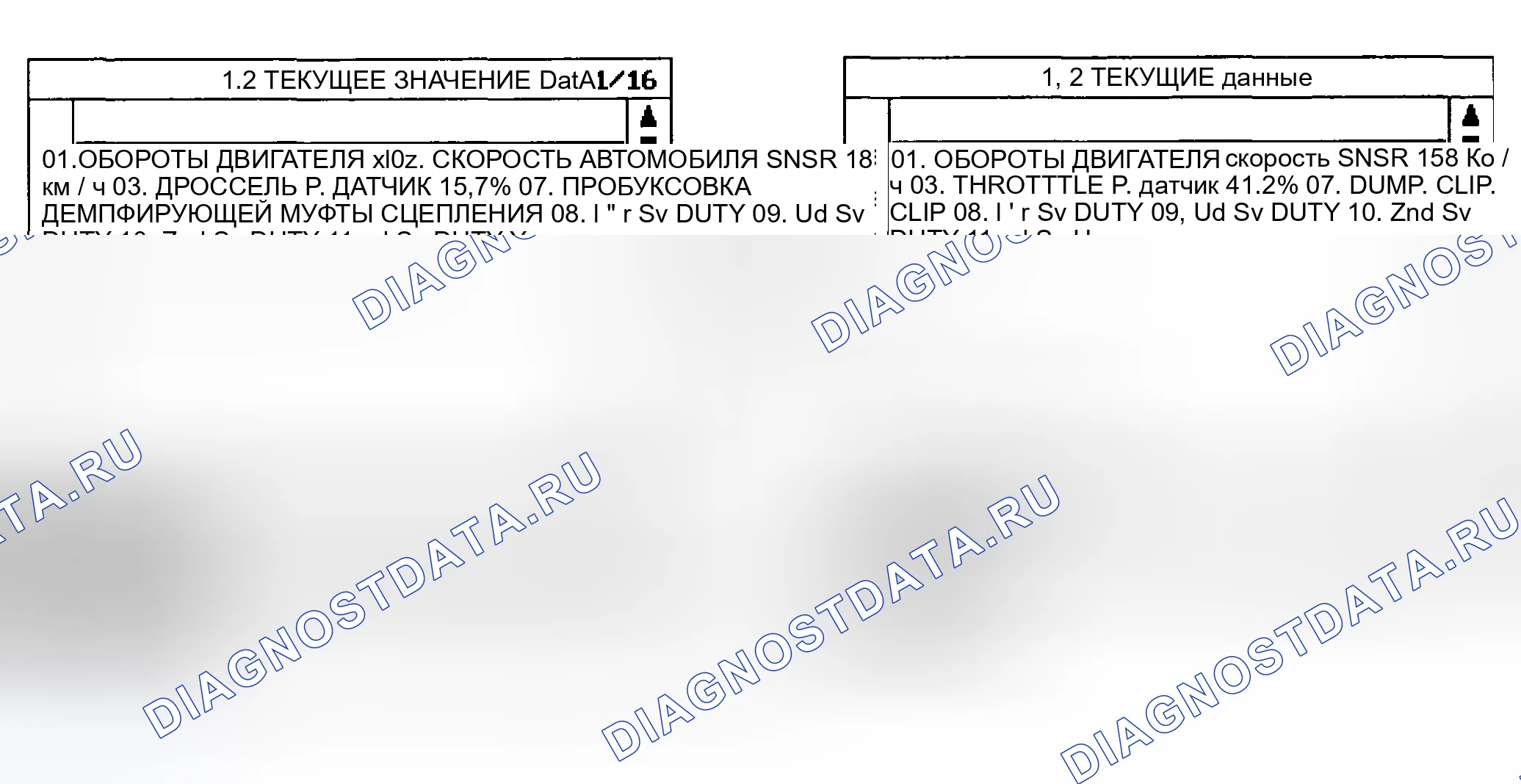 Рис. 292: МОНИТОРИНГ ДАННЫХ СКАНЕРА. Haval Chitu I