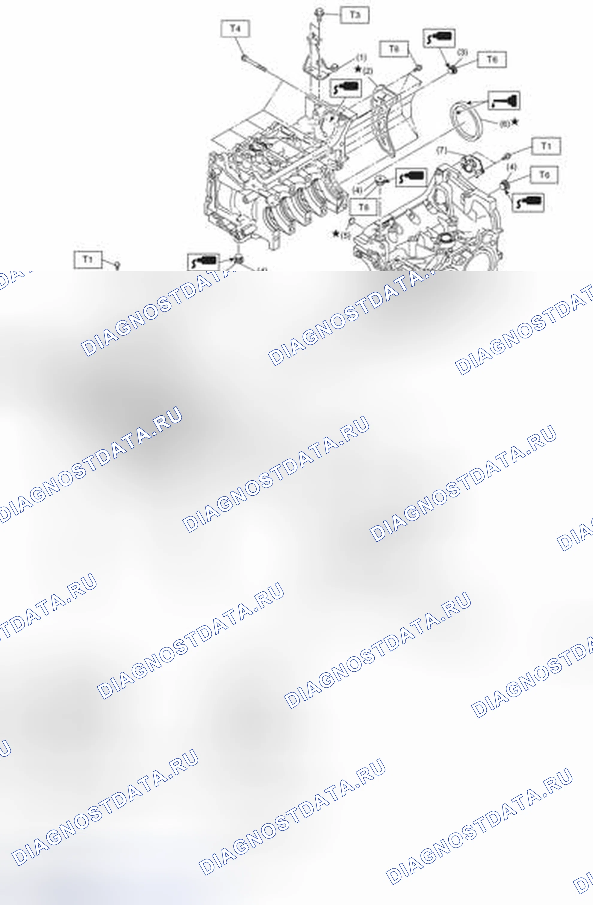 Рис. 498: БЛОК ЦИЛИНДРОВ 1. Subaru Forester SJ
