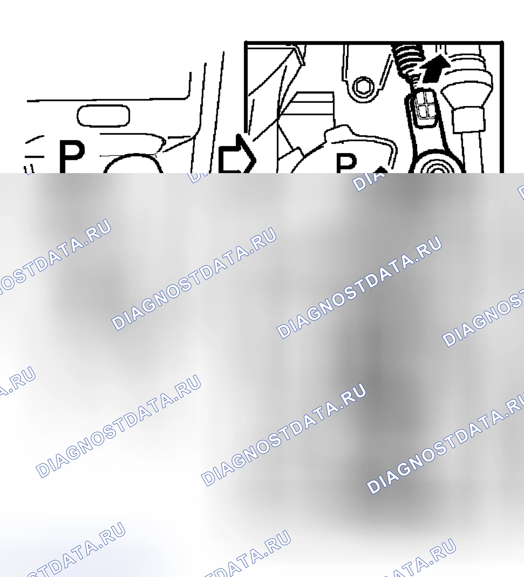 Рис. 85: Установка кабеля передачи на коробку передач. Volvo C70 I