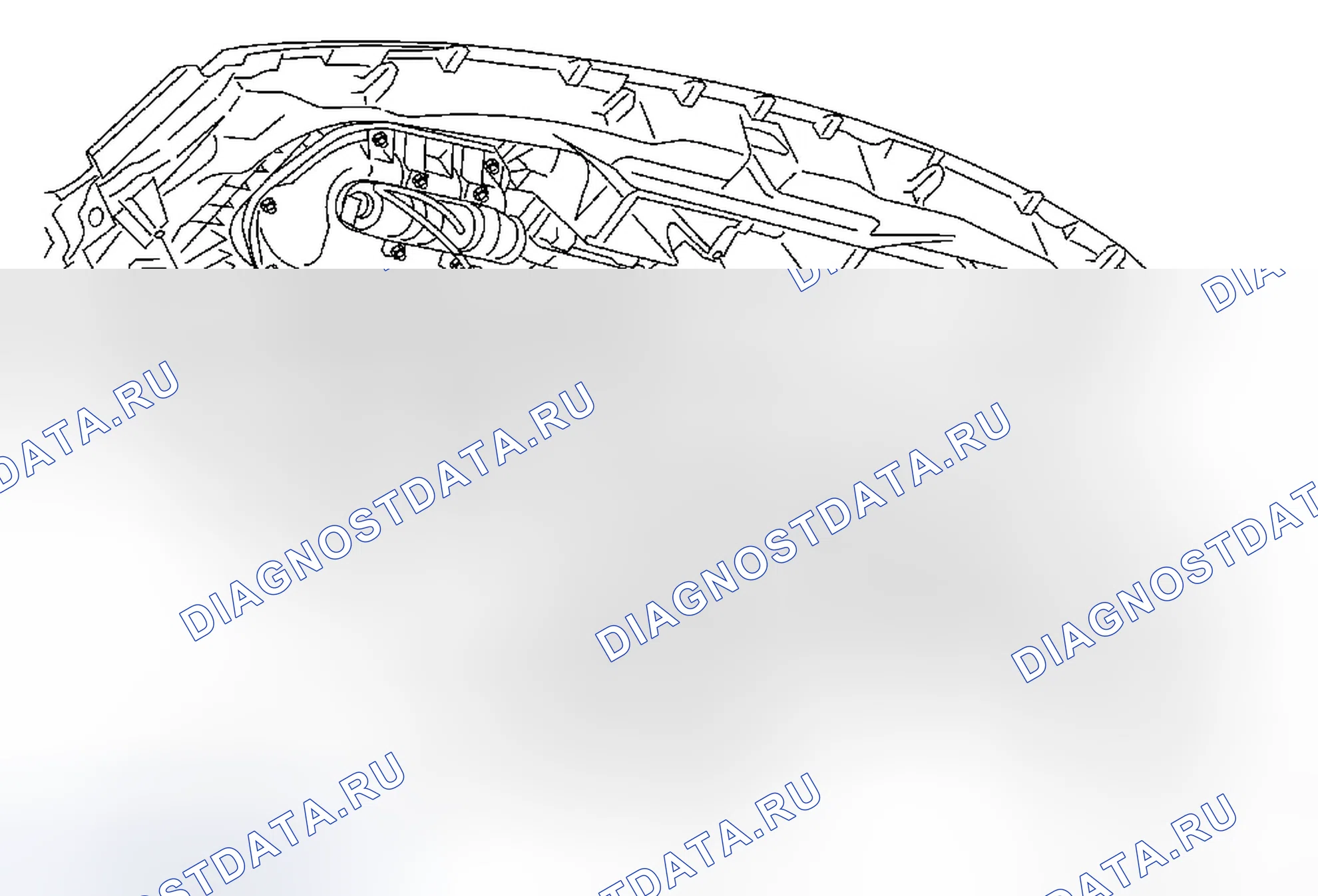 Рис. 28: Замена наружного воздуховода на приборной панели. Buick Regal V