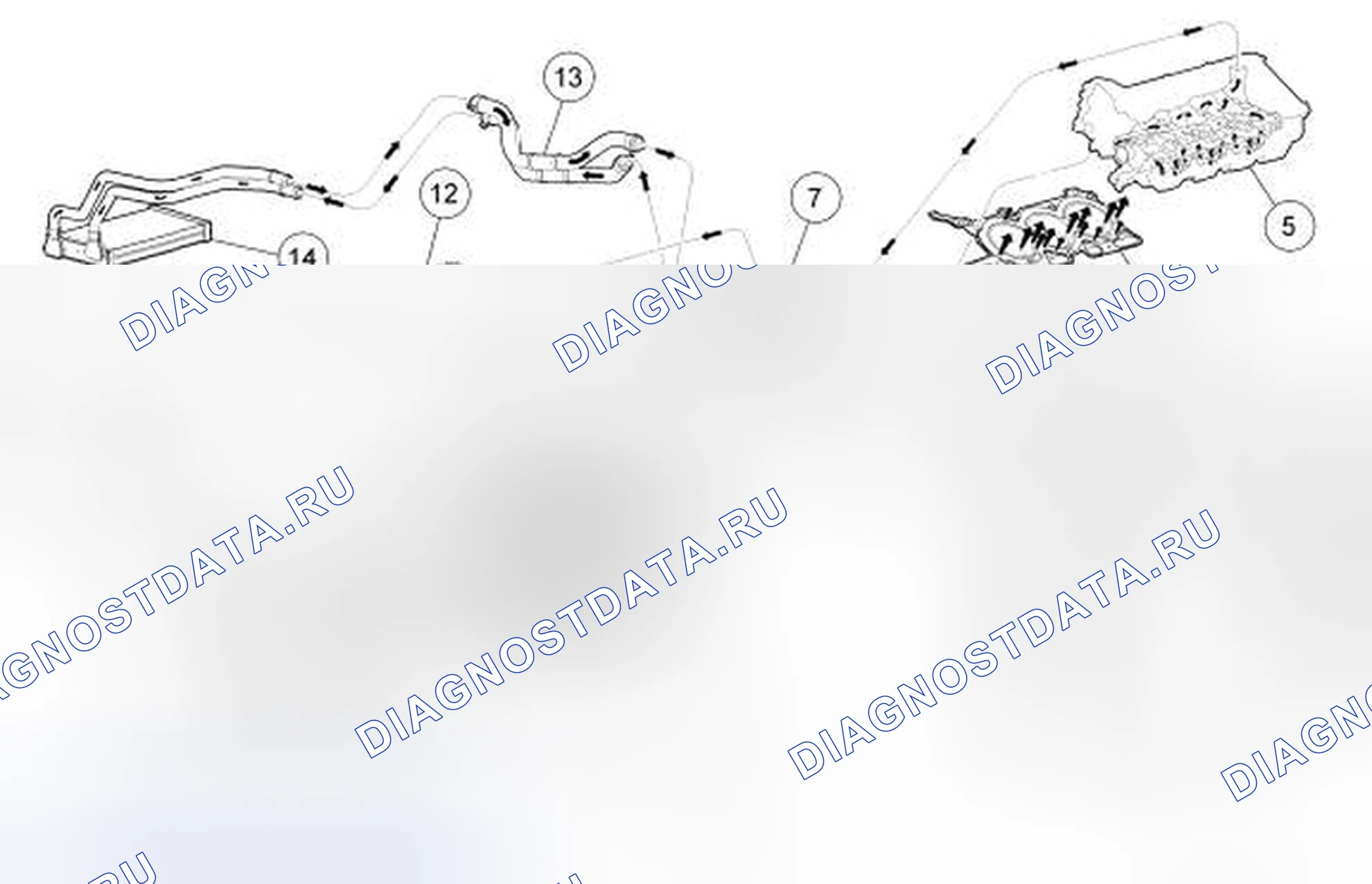 Рис. 19: Блок-схема хладагента - 3.7L. Hyundai ix55 I