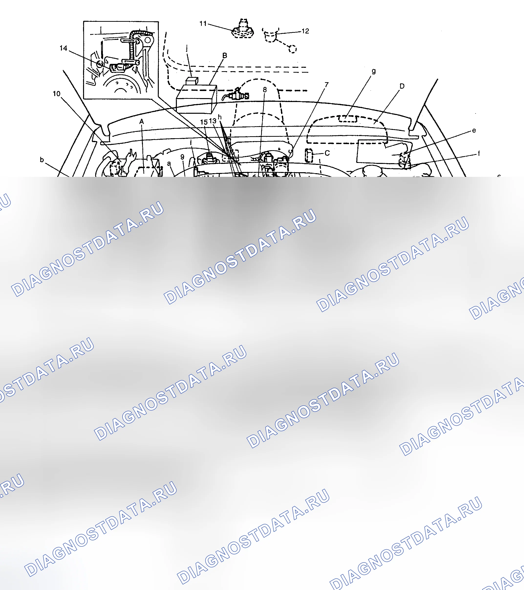 Рис. 49: РАСПОЛОЖЕНИЕ КОМПОНЕНТОВ. Suzuki Vitara I