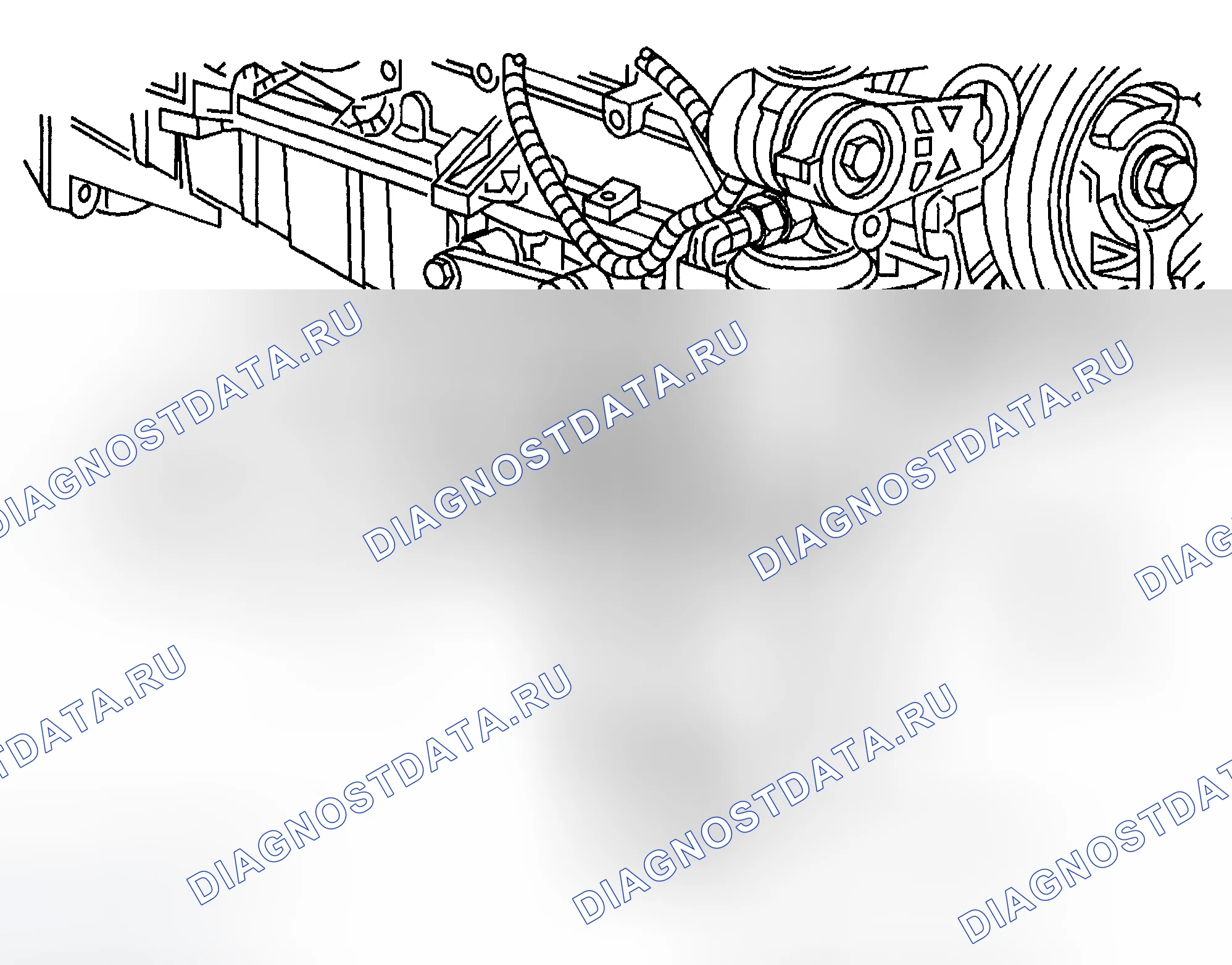 Рис. 266: Двигатель, нижний правый. Chevrolet TrailBlazer I