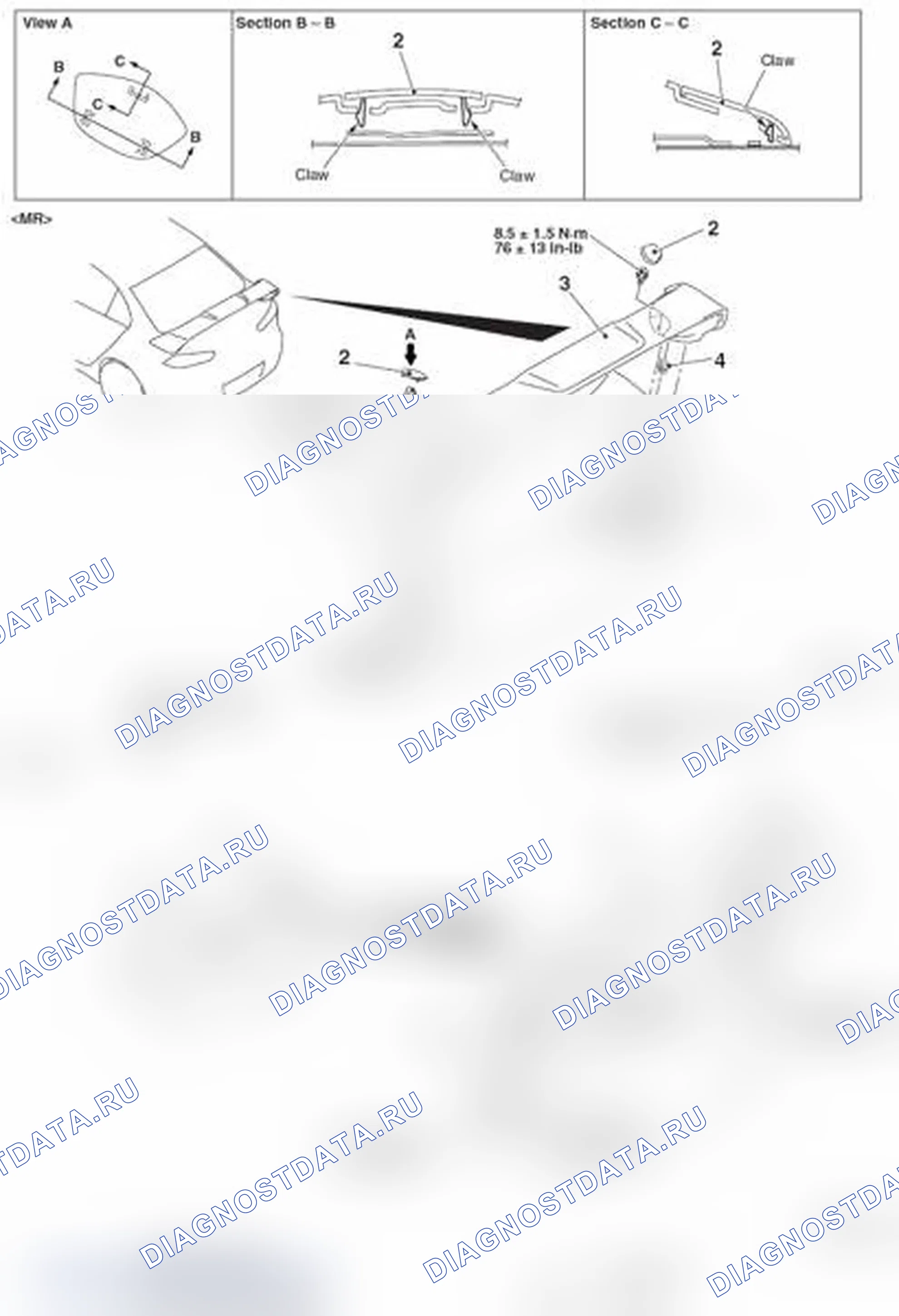Рис. 1: ДЕМОНТАЖ И МОНТАЖ. Mitsubishi Lancer Ralliart X рестайлинг