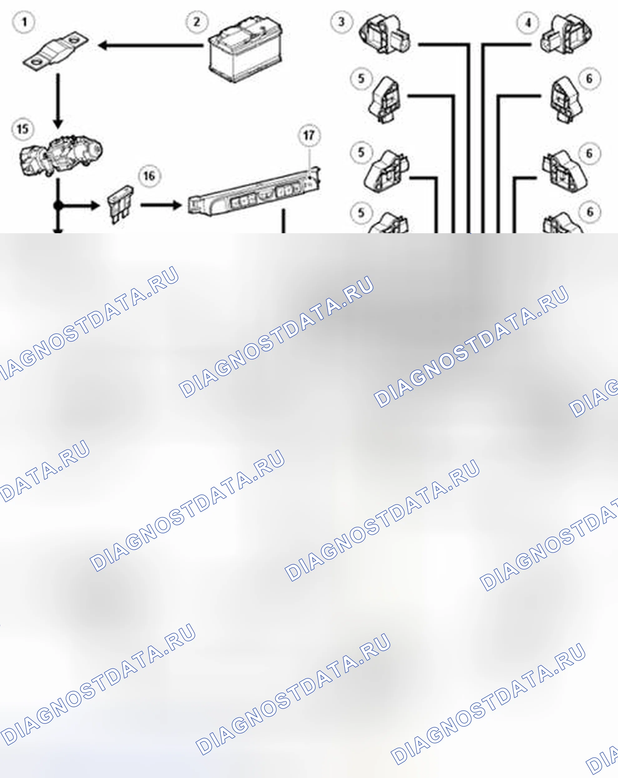 Рис. 33: СХЕМА УПРАВЛЕНИЯ SRS - ЛИСТ 1 ИЗ 2 (ВСЕ, КРОМЕ NAS). Land Rover Range Rover Sport L320