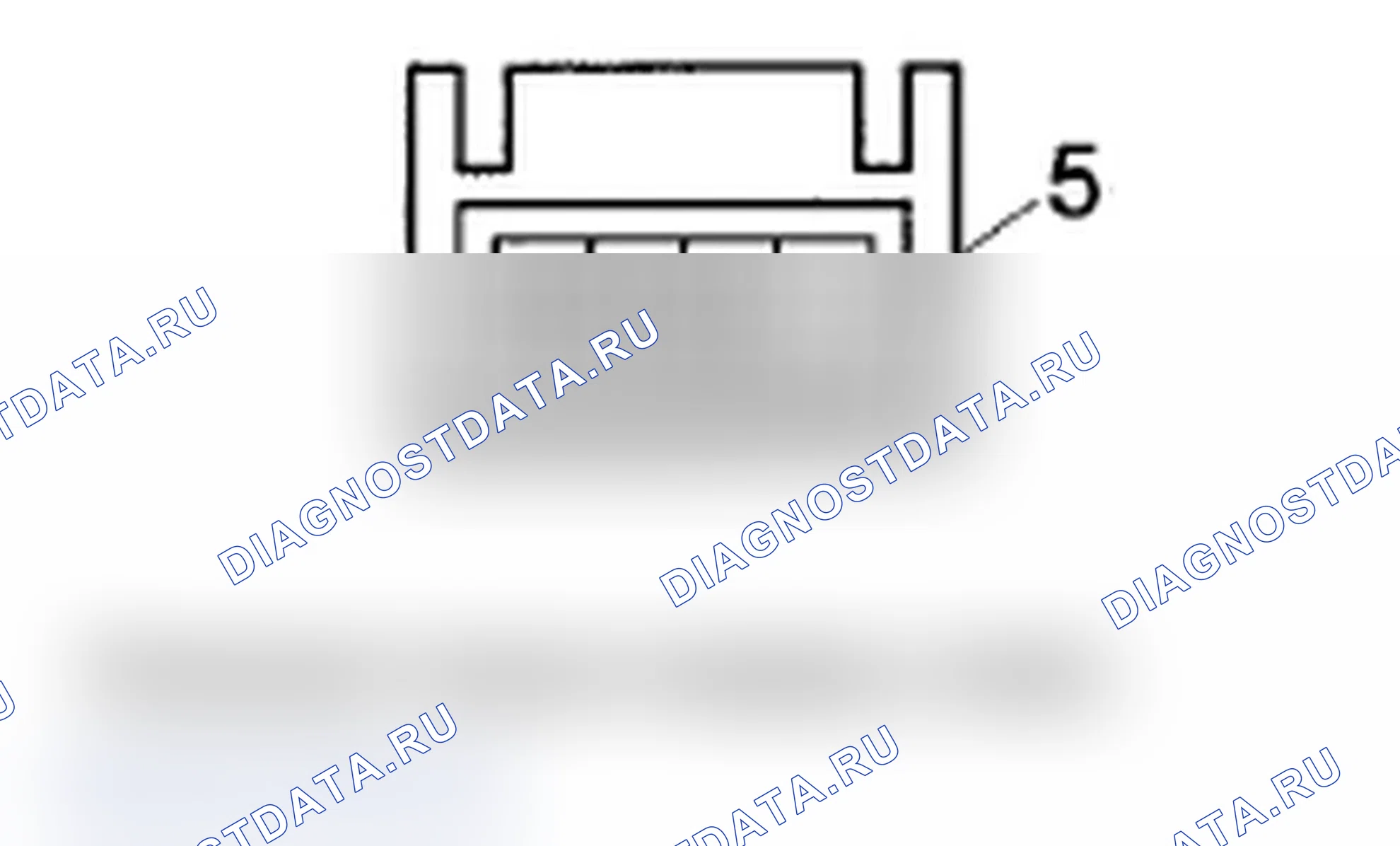 Рис. 230: Разъем B блока управления USB-адаптером (5P). Acura RDX I рестайлинг