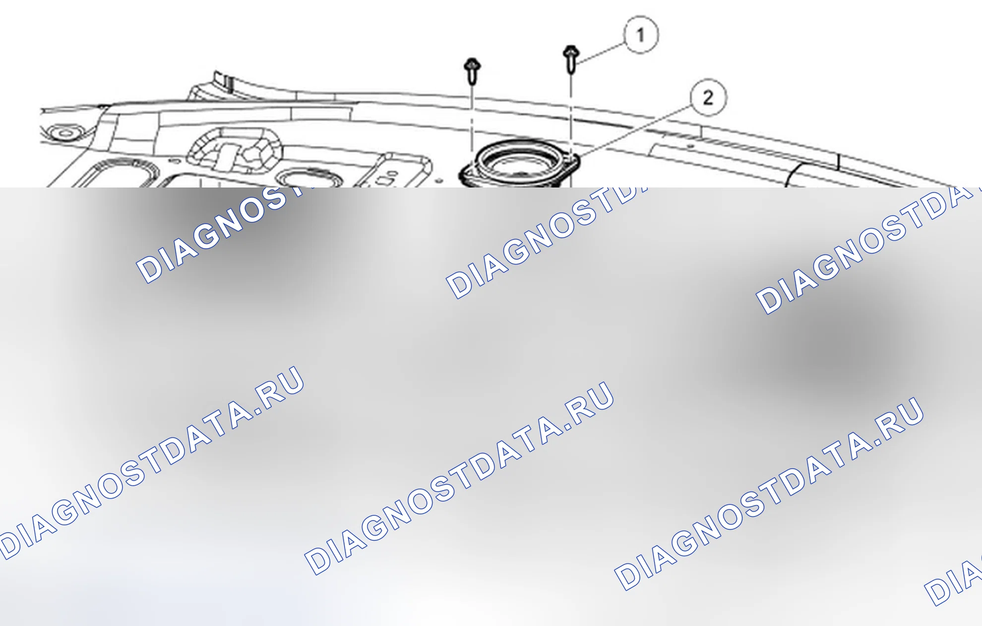 Рис. 93: Динамик - полка для посылок. Ford Taurus VI