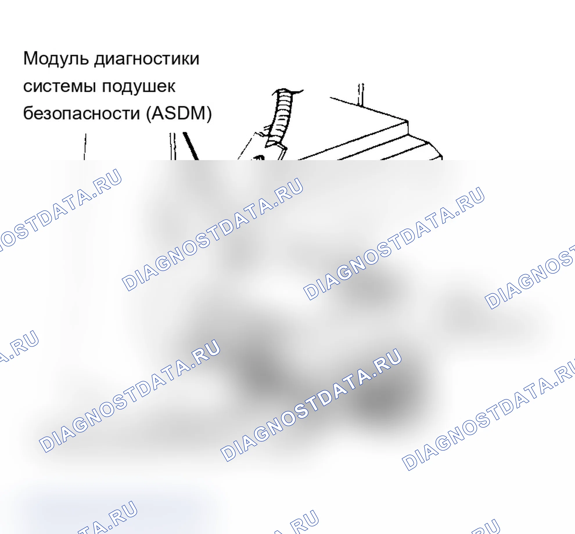 Рис. 13: Расположение диагностического соединителя системы подушек безопасности (кроме Grand Cherokee). Dodge Grand Caravan II