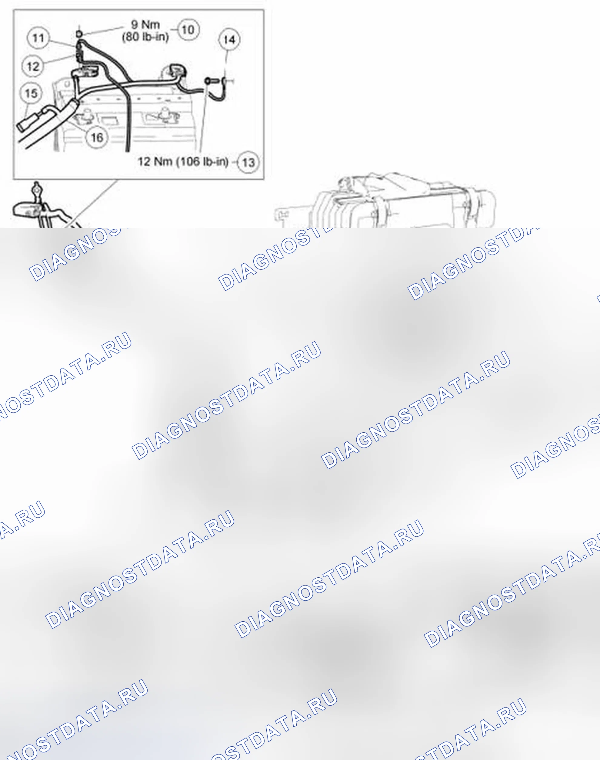 Рис. 21: Кабели аккумуляторных батарей. Ford Expedition III