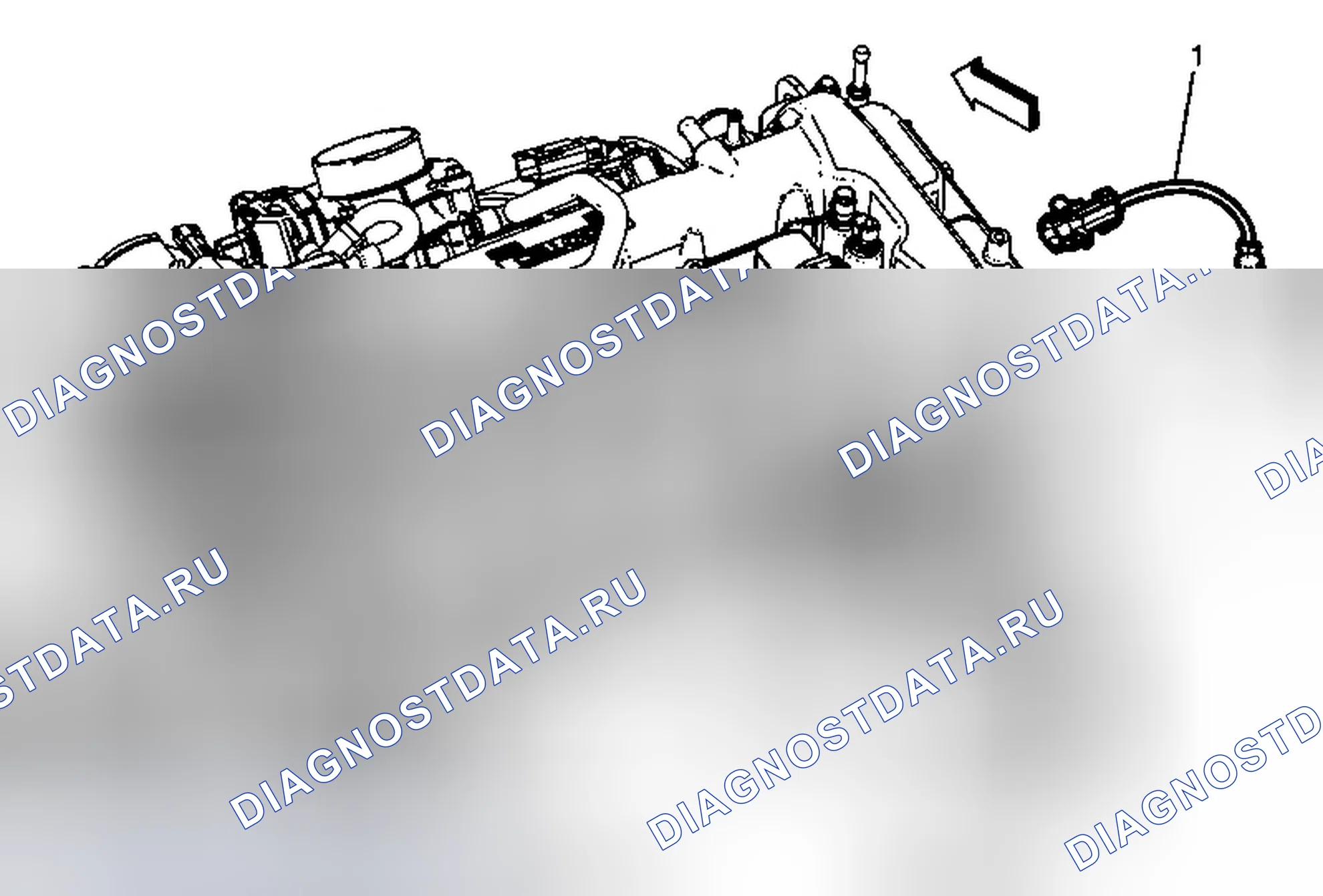 Рис. 35: Замена датчика нагретого кислорода - Датчик 1. Chevrolet Equinox II