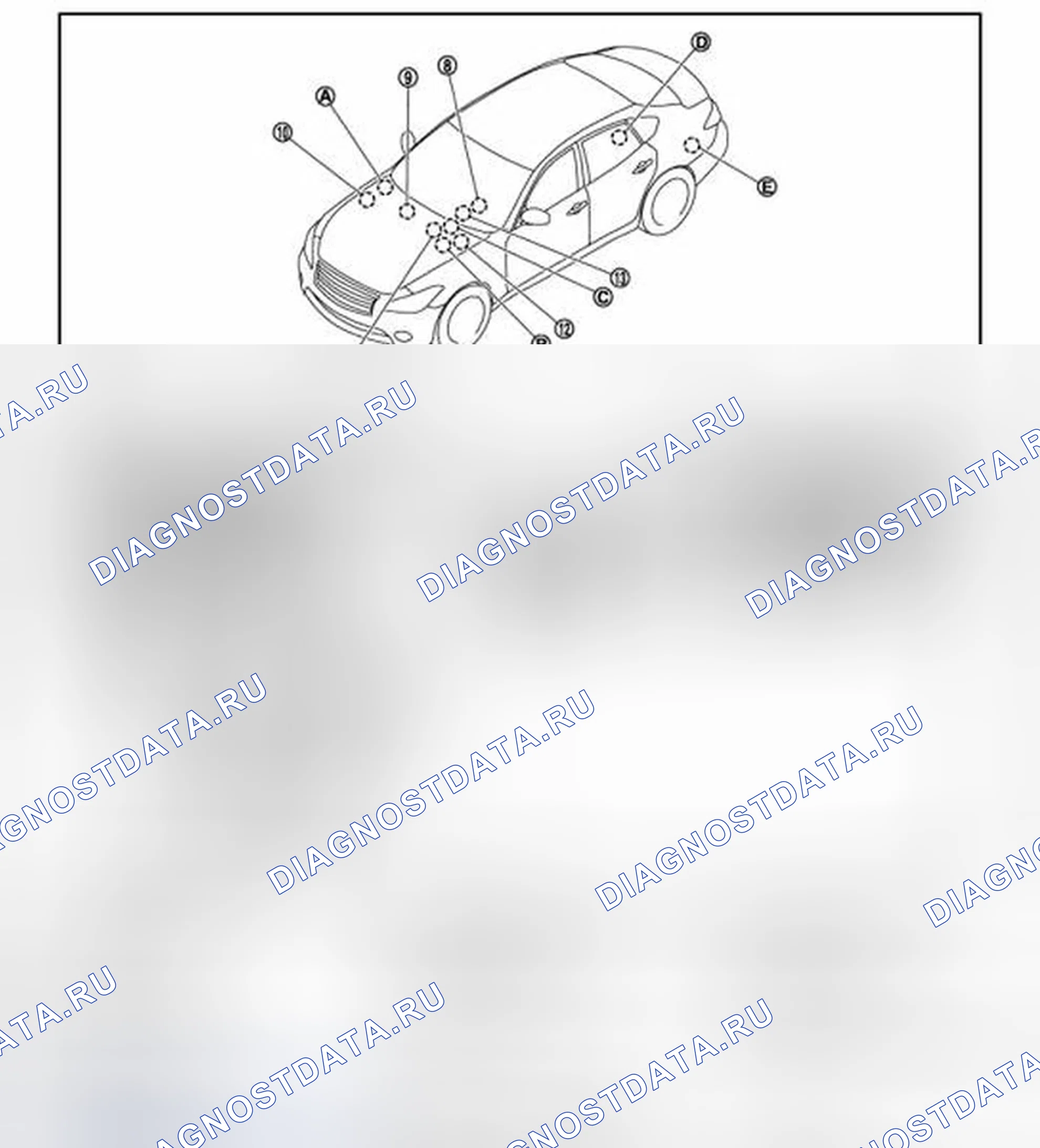 Рис. 125: 4WAS СИСТЕМА: Расположение компонентов. Infiniti M37 IV