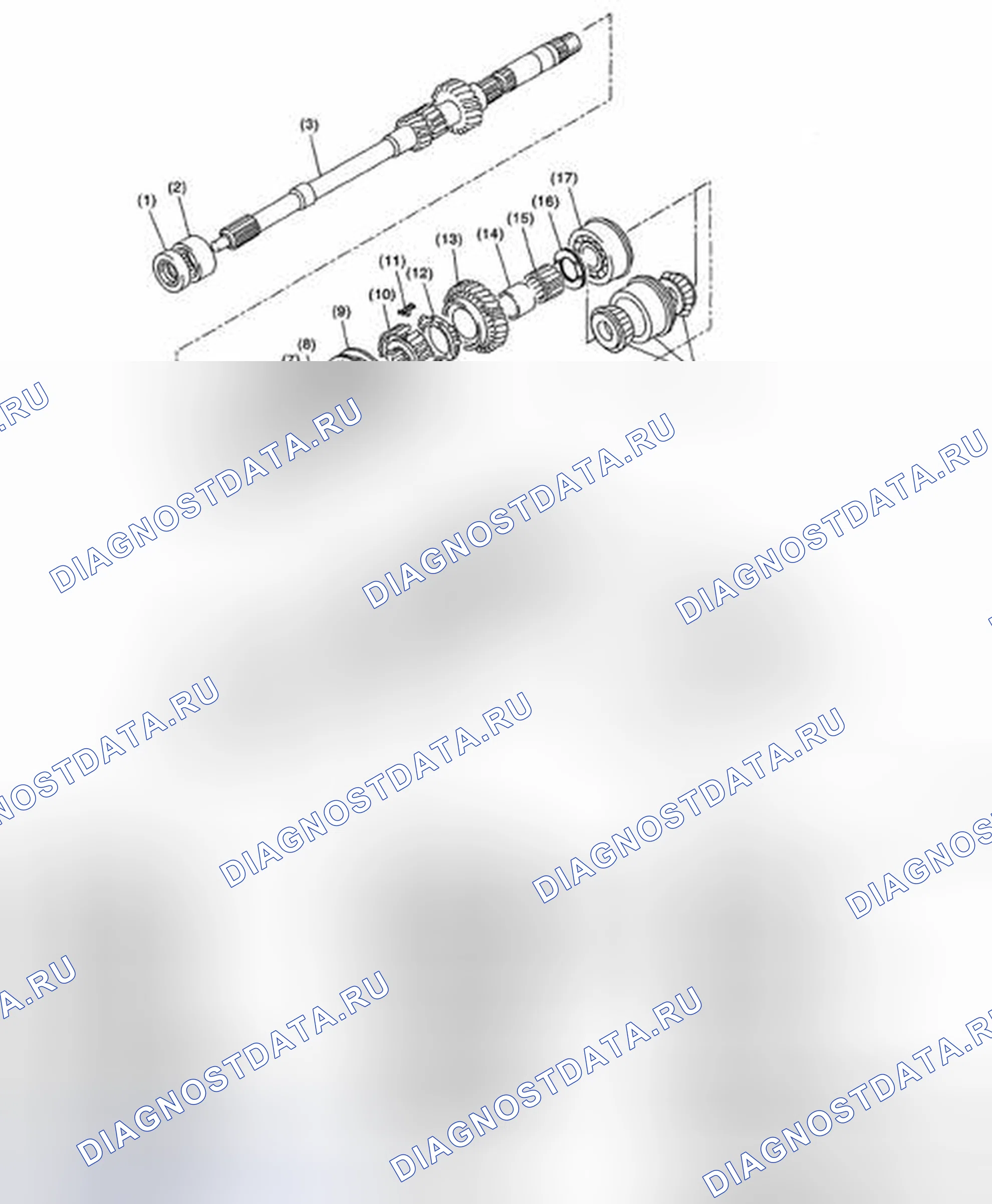 Рис. 213: ГЛАВНЫЙ ВАЛ ДЛЯ ОДНОРЯДНЫХ. Subaru Impreza WRX GH