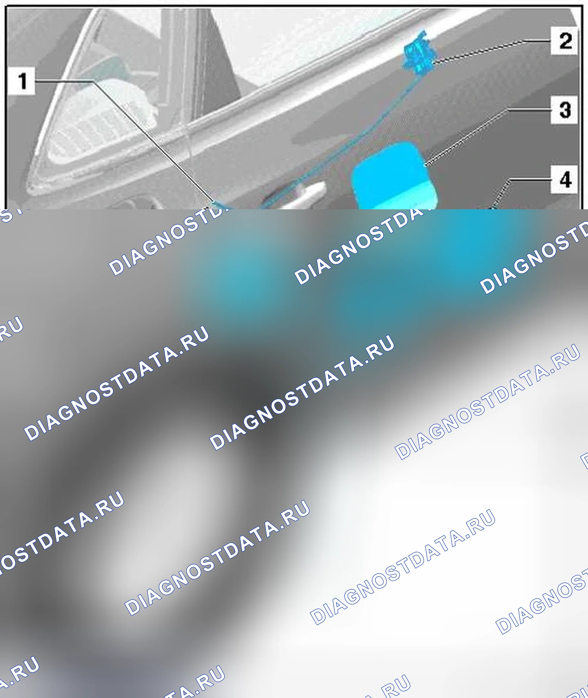 Рис. 181: ДВИГАТЕЛЬ РАЗБЛОКИРОВКИ ДВЕРЦЫ ТОПЛИВНОГО БАКА. Audi Q5 I