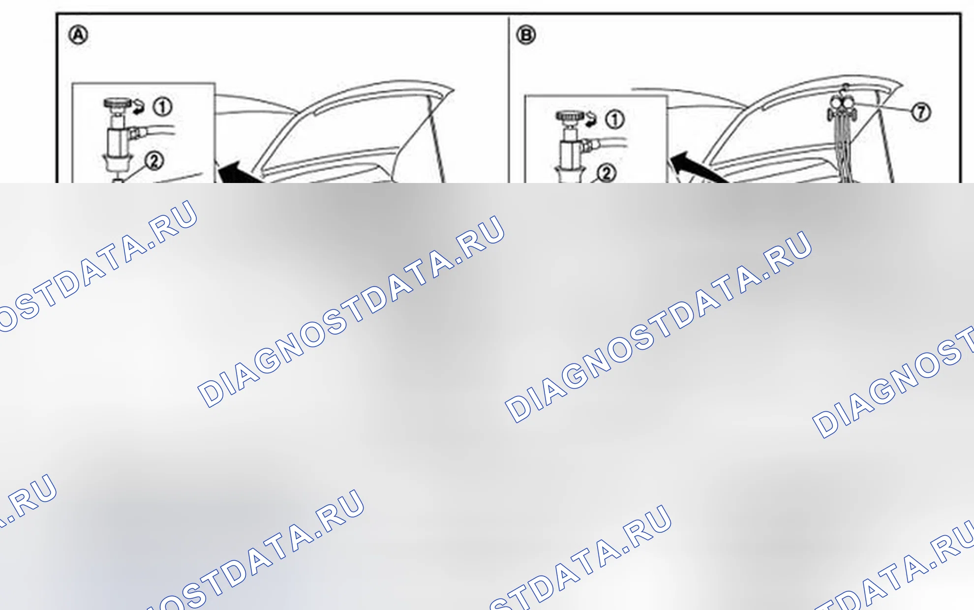 Рис. 79: Система откачки и заправка хладагента. Infiniti FX35 II рестайлинг