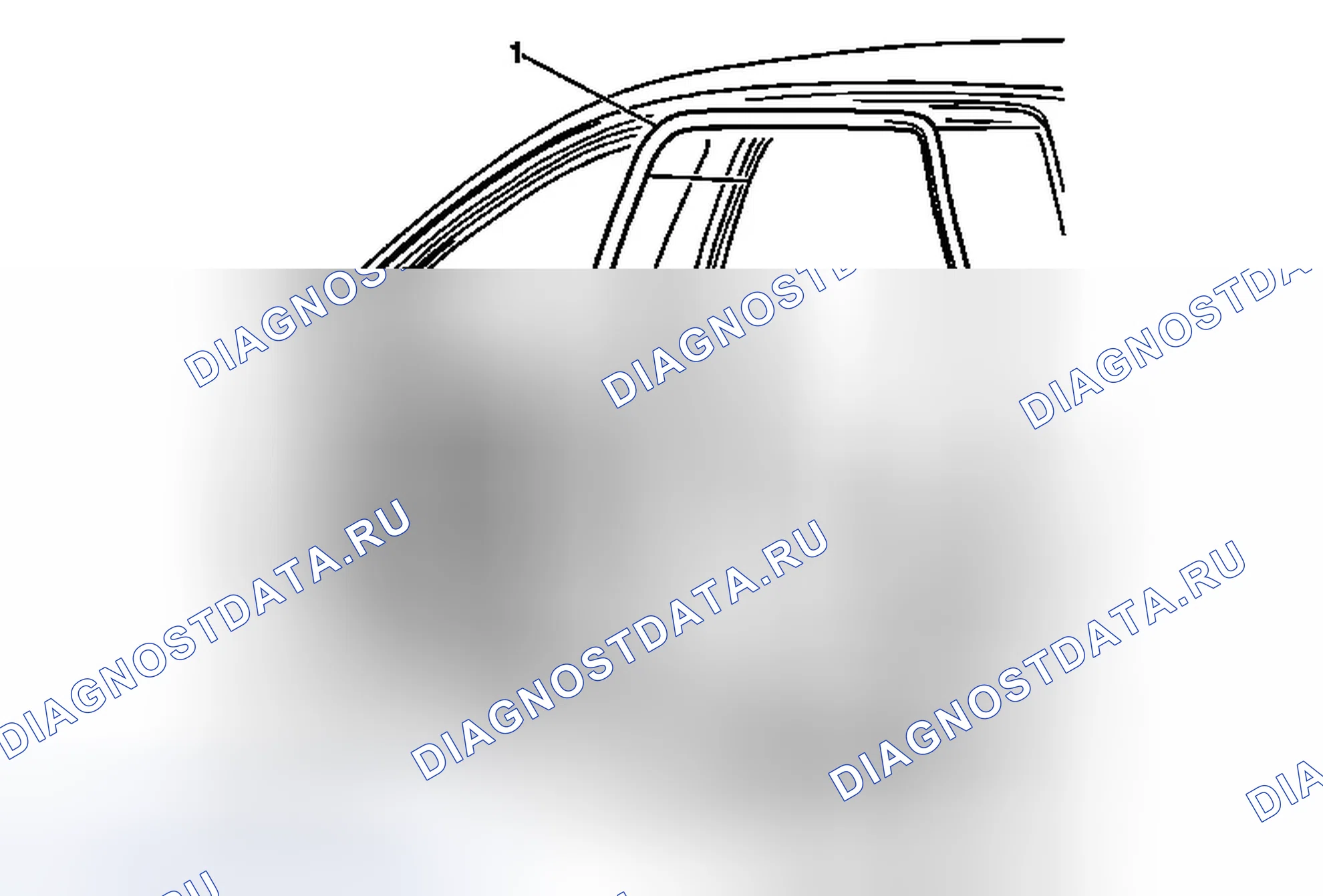 Рис. 117: Замена вспомогательной погодной полосы задней боковой двери. Cadillac SRX II рестайлинг