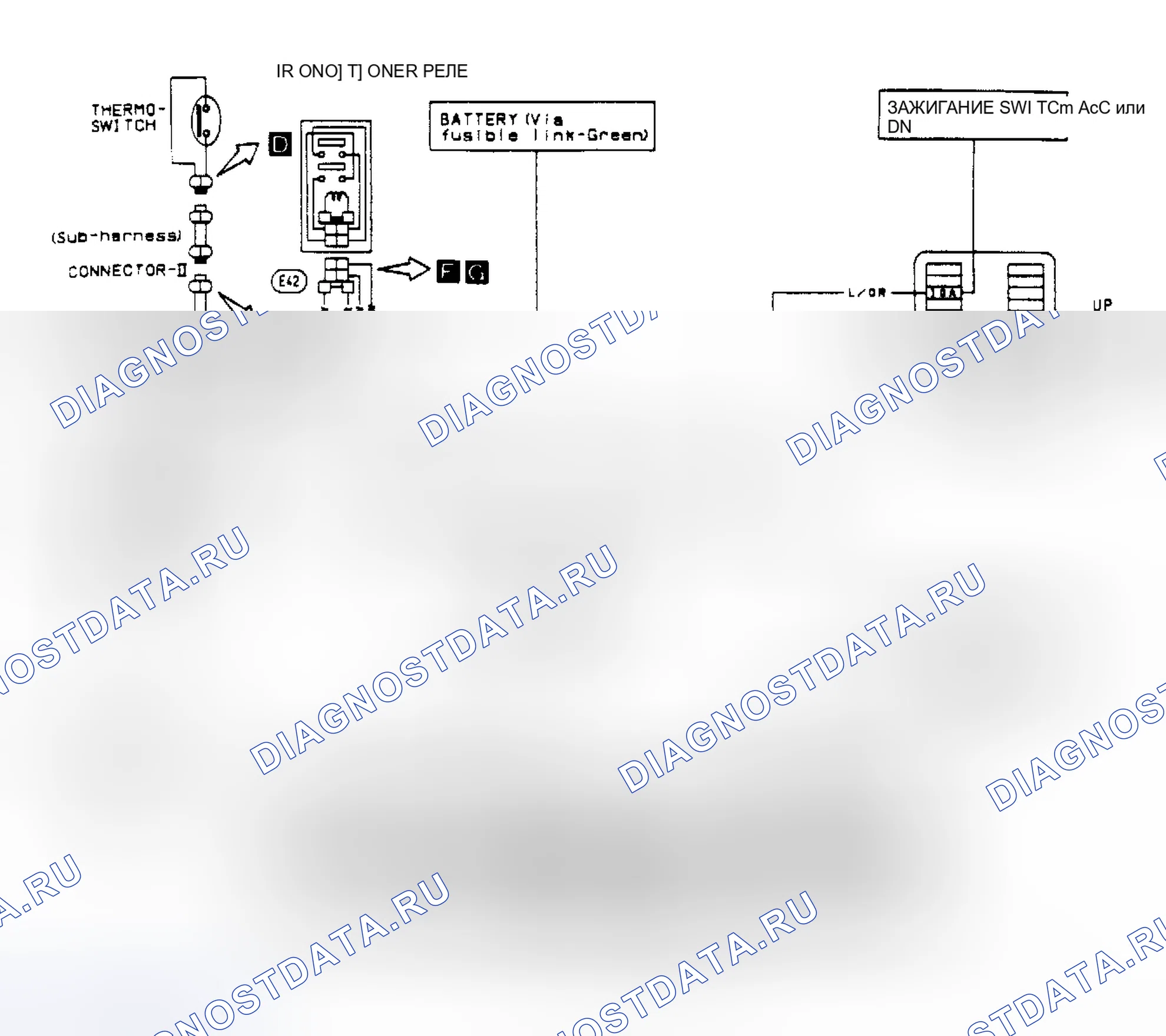 Рис. 6: Схема подключения 240SX вентилятора системы охлаждения. Nissan Pathfinder I