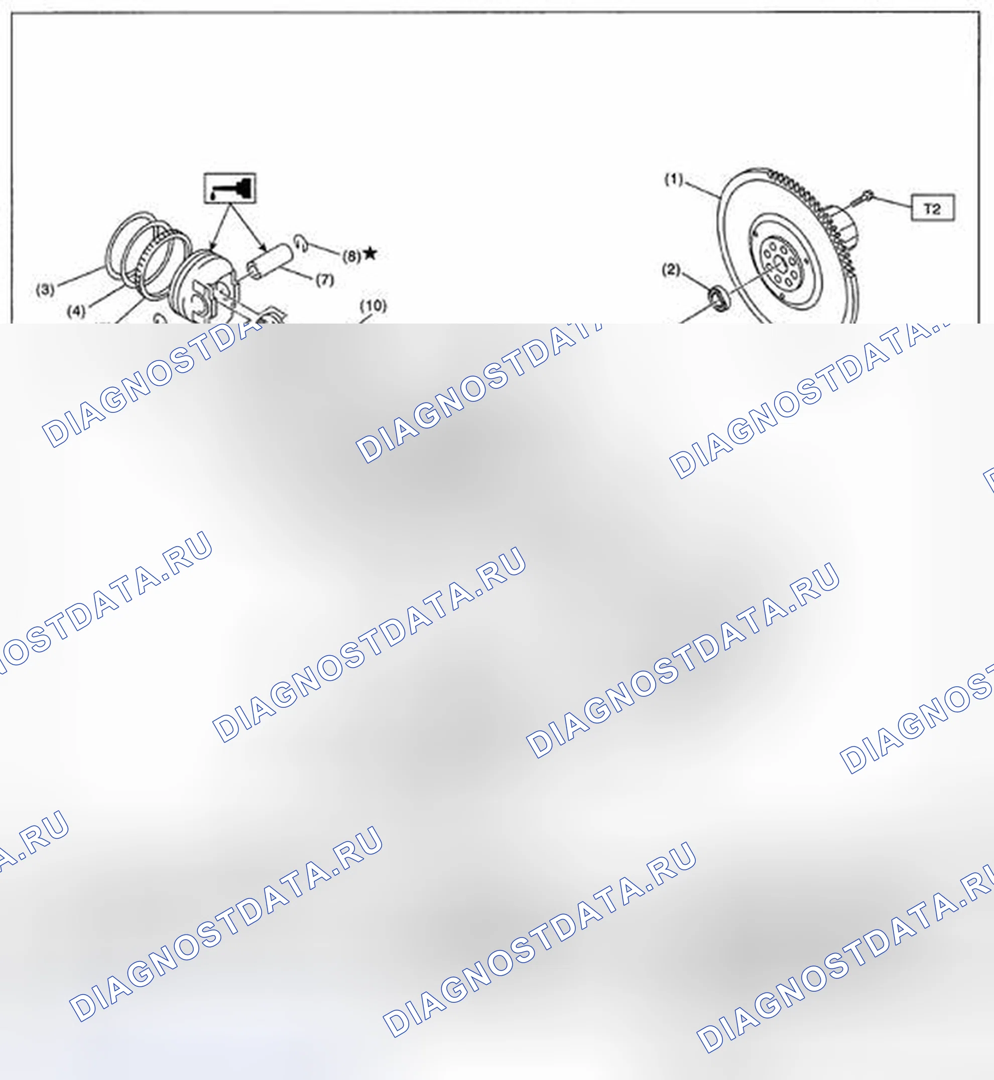 Рис. 221: КОЛЕНЧАТЫЙ ВАЛ И ПОРШЕНЬ. Subaru Legacy BM/BR