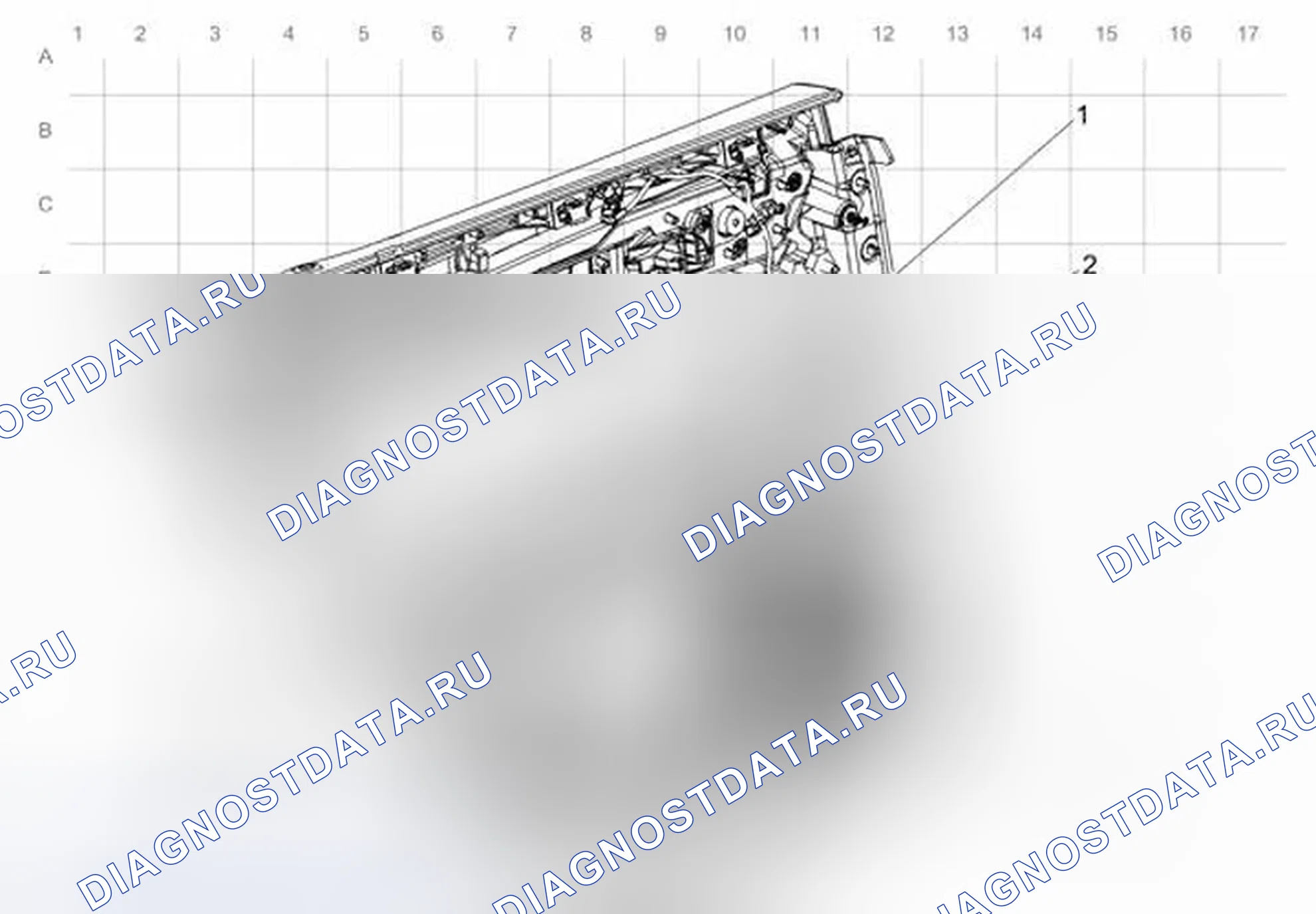 Рис. 87: Прокладка кабеля обрезки правой задней двери. Cadillac ATS I