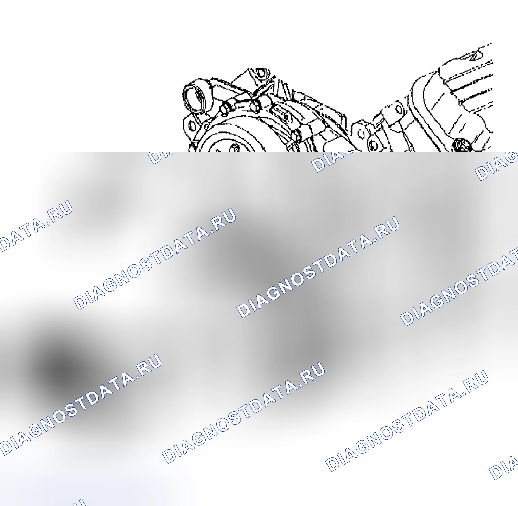Рис. 523: Снятие кронштейна натяжного шкива приводного ремня (L67). Hyundai Veracruz I