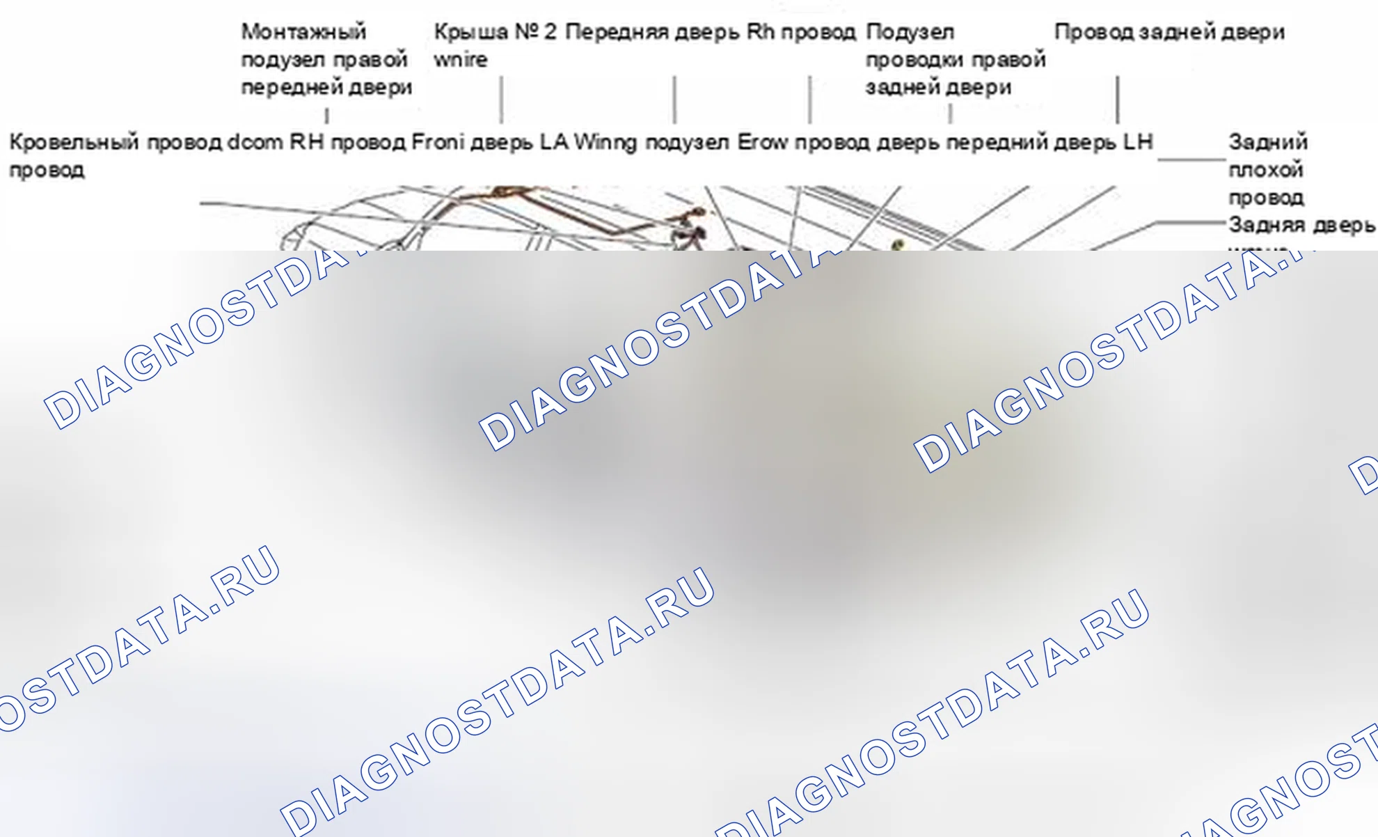 Рис. 510: Расположение наземных точек. Toyota 4Runner V