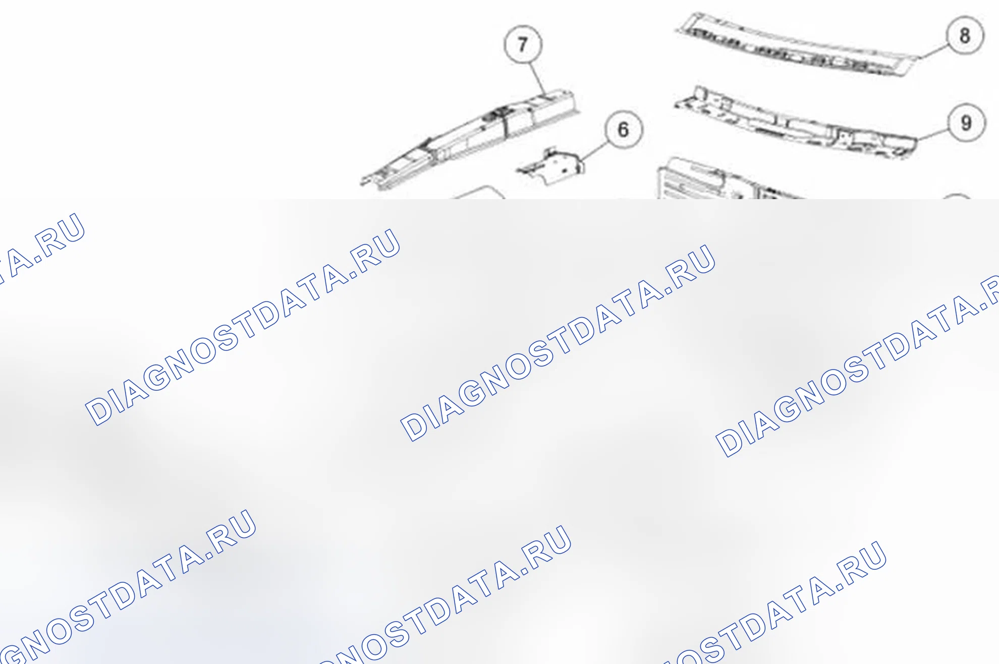 Рис. 76: Передняя конструкция. Ford Mustang V рестайлинг