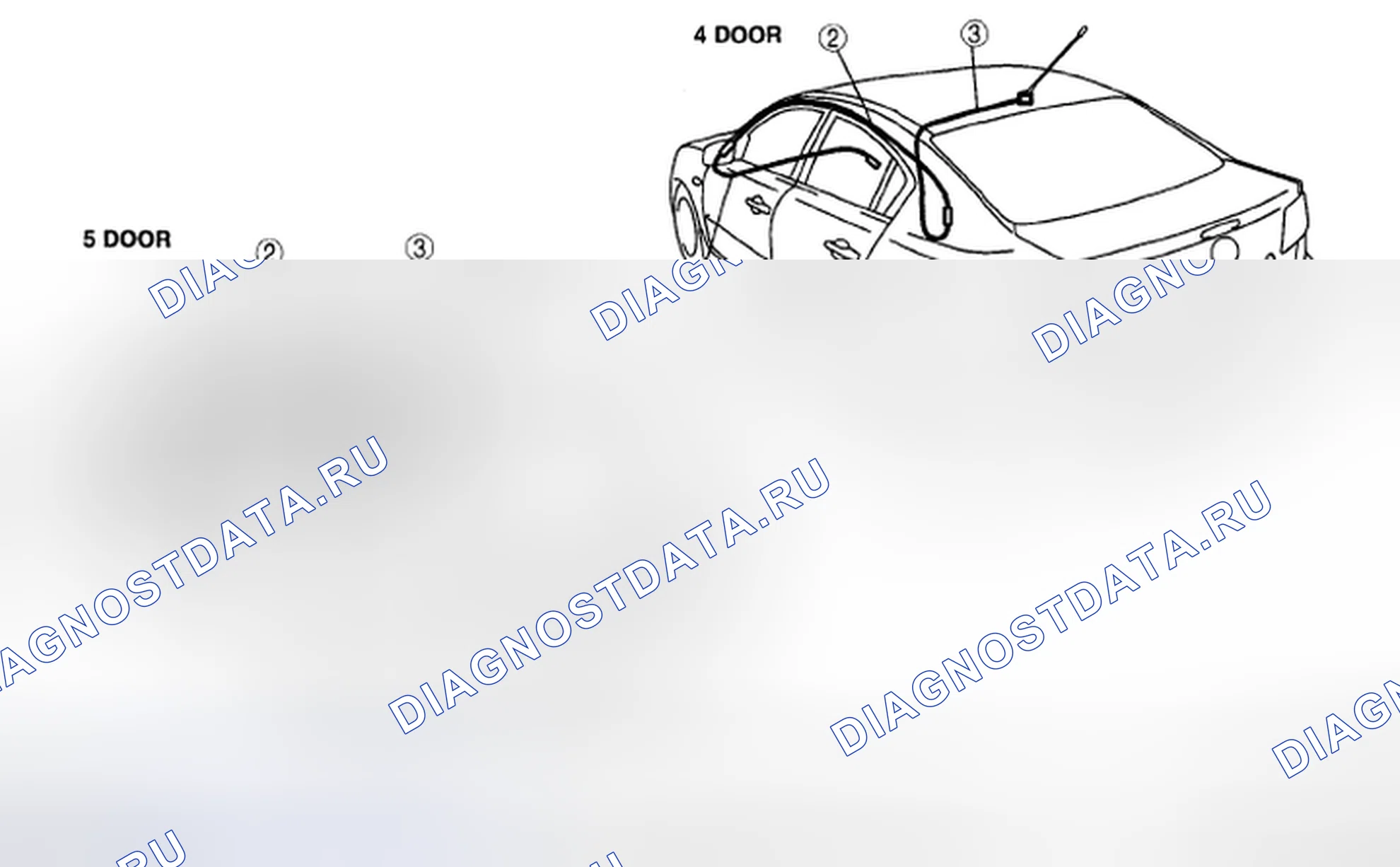 Рис. 43: РАСПОЛОЖЕНИЕ АНТЕННОГО ФИДЕРА. Honda CR-V IV