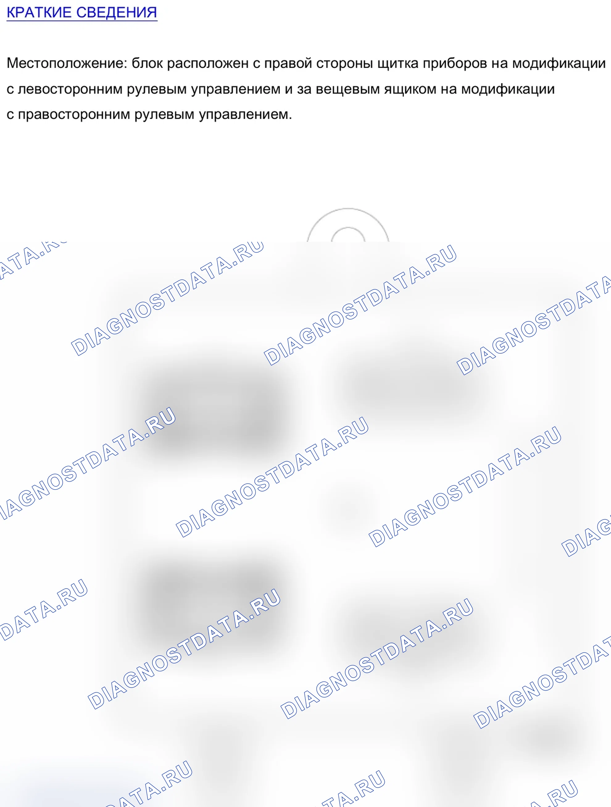 Разъёмы блока 2202 — расположение позиций. Renault Clio IV