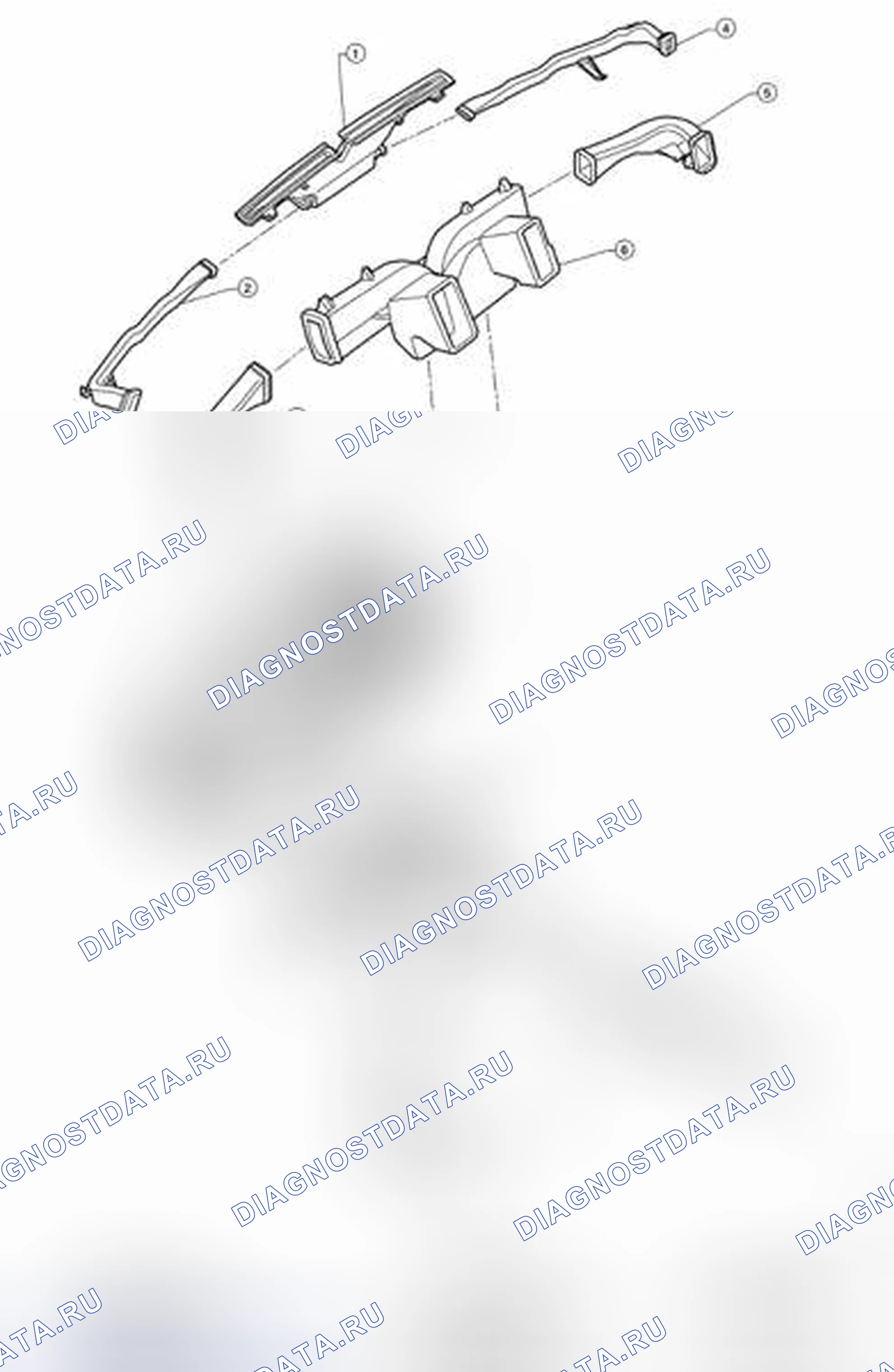 Рис. 106: Идентификация воздуховодов. Nissan Frontier D40