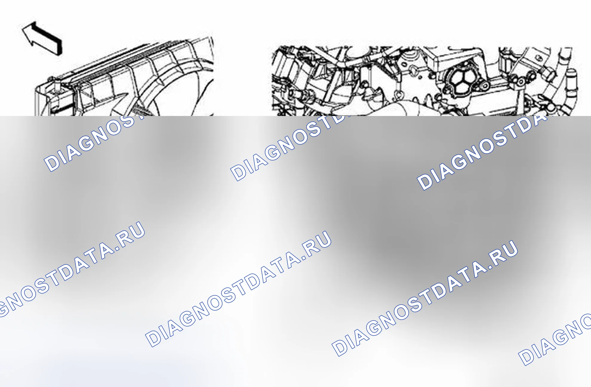 Рис. 22: Замена выпускного шланга радиатора (Lnf). Chevrolet HHR I