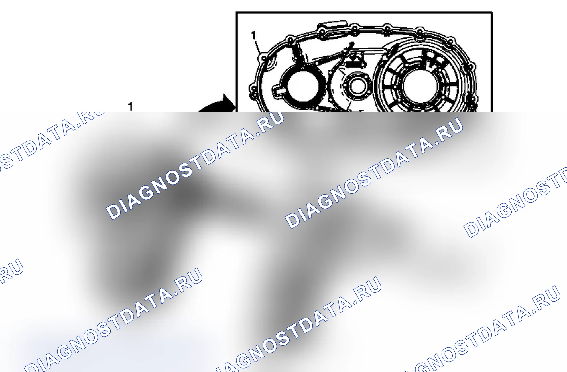 Рис. 132: Установка половины заднего корпуса раздаточной коробки. Chevrolet Silverado 2500 HD 