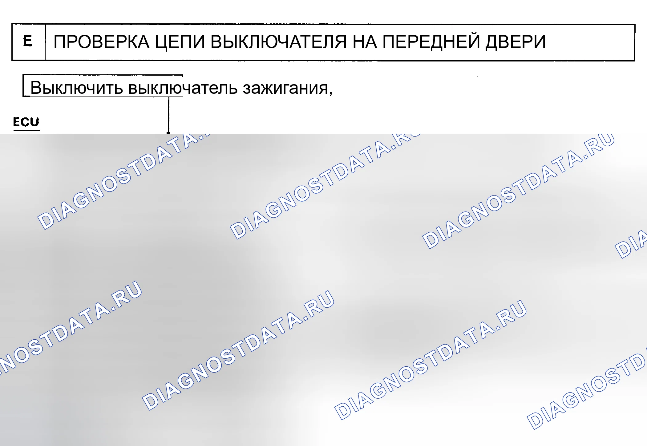 Рис. 9: ТЕСТ E: ПРОВЕРКА СХЕМЫ ВЫКЛЮЧАТЕЛЯ НА ПЕРЕДНЕЙ ДВЕРИ. Lexus ES V20