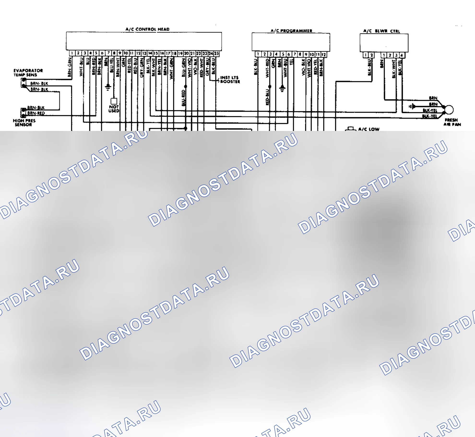 Рис. 6: Схема подключения A / C-нагревателя (5000CS Turbo - Late / 5000CS Quattro). Audi 5000 S 
