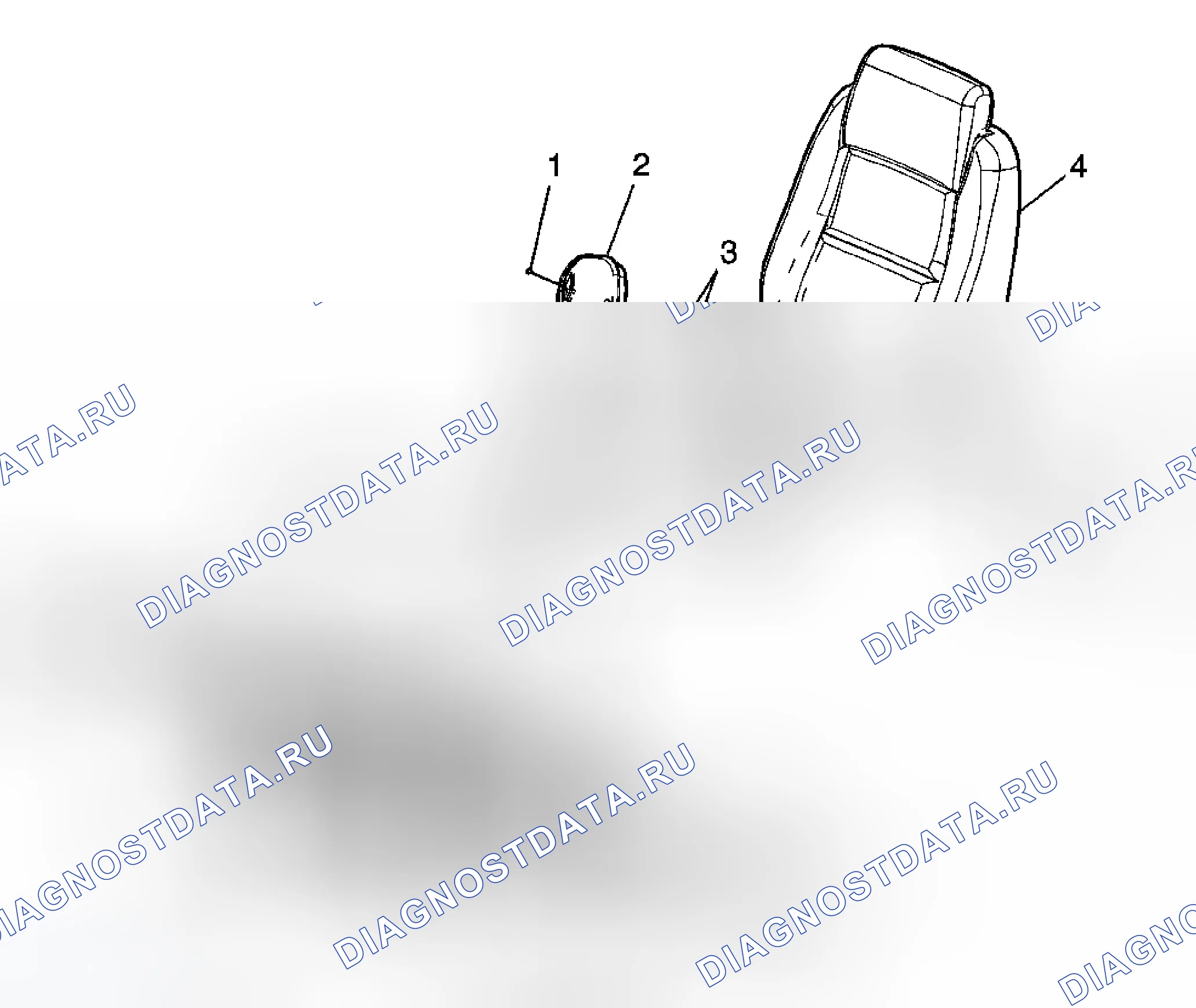 Рис. 34: Замена стояка сиденья - задняя часть (ковш). Chevrolet Uplander I