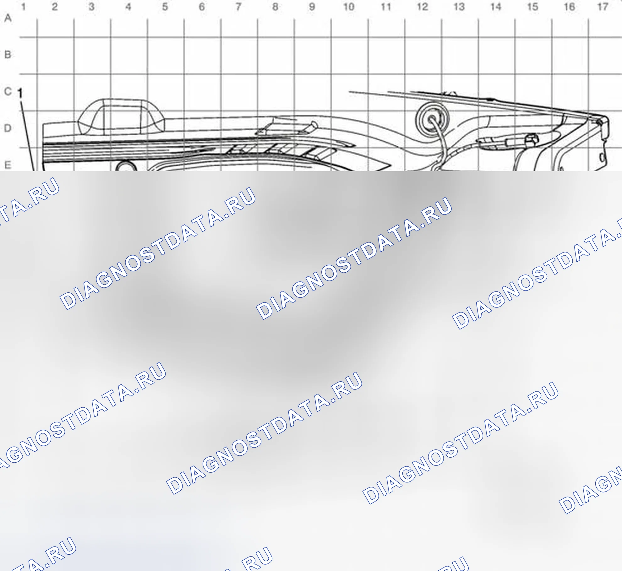 Рис. 8: Схема жгутов приборной панели - моторный отсек. Buick Enclave I